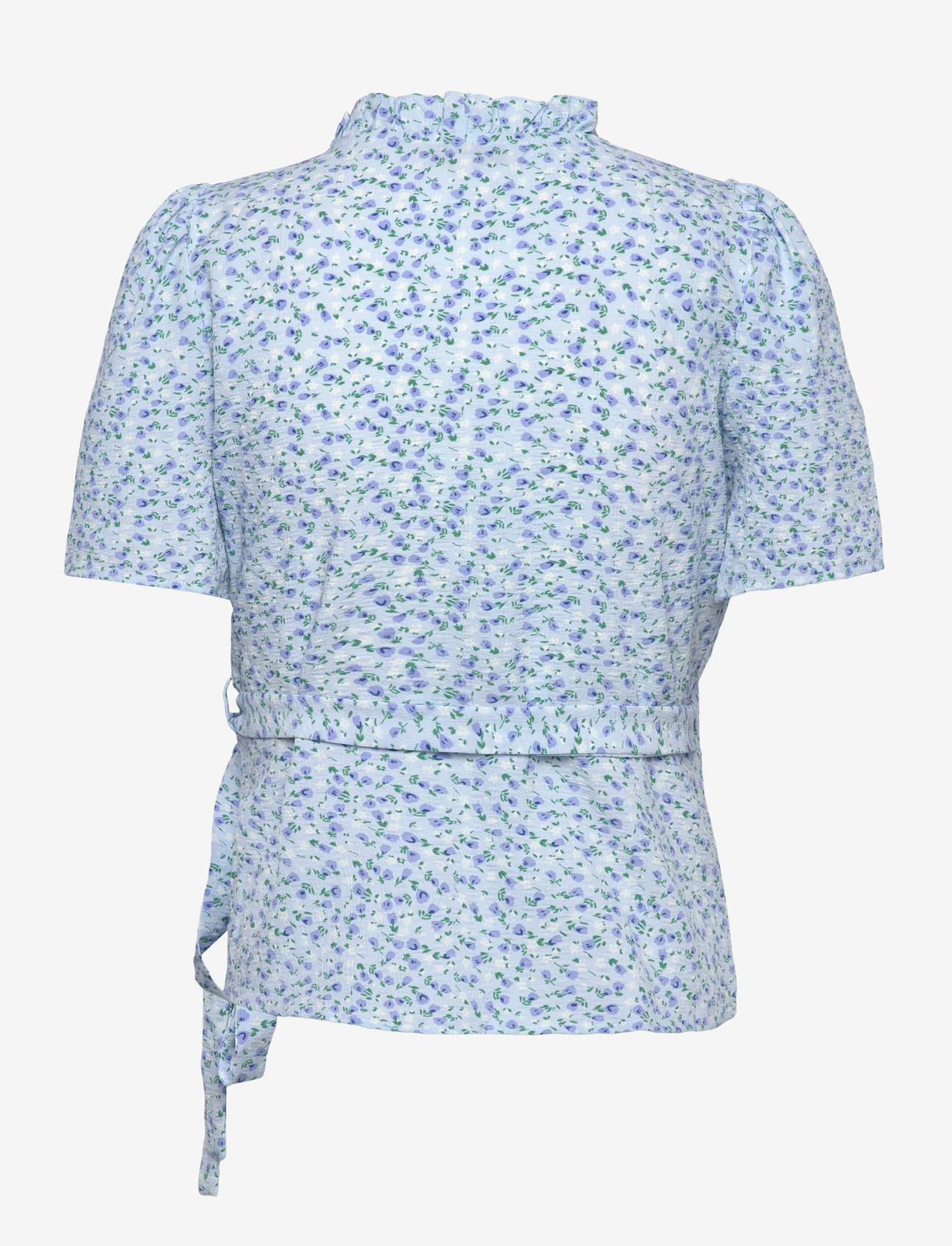 A-View - Peony wrap blouse - kurzämlige blusen - blue/white - 1