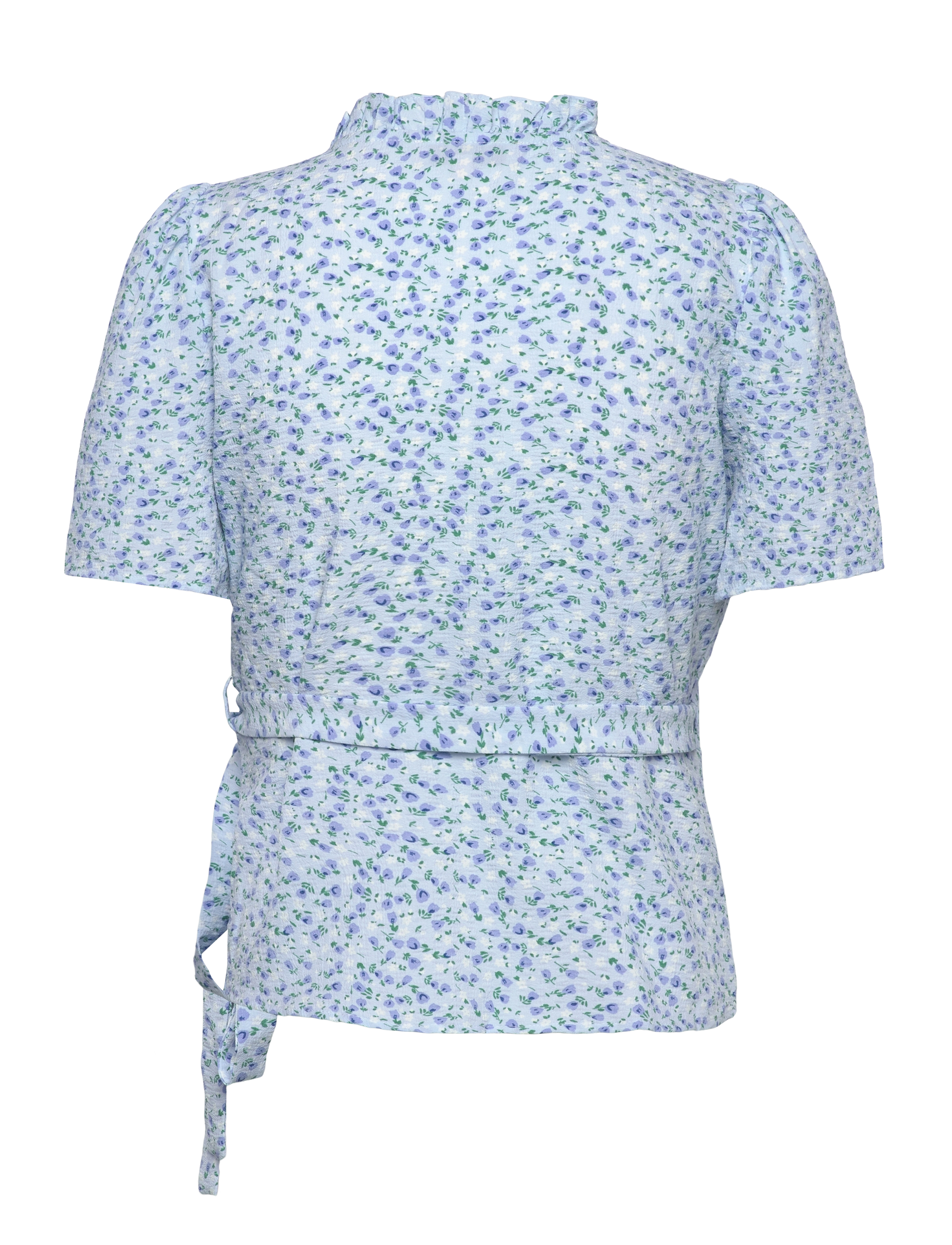 A-View - Peony wrap blouse - stutterma blússur - blue/white - 1