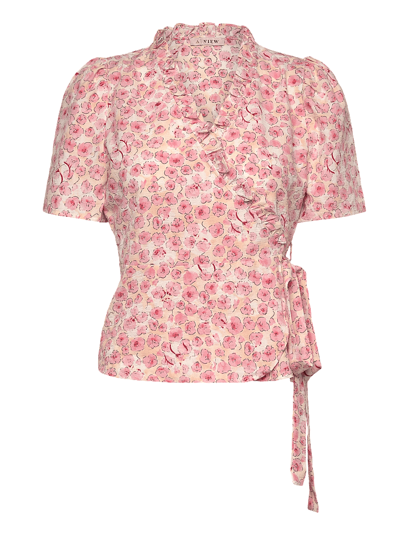 A-View - Peony wrap blouse - kurzämlige blusen - rose/pink - 0