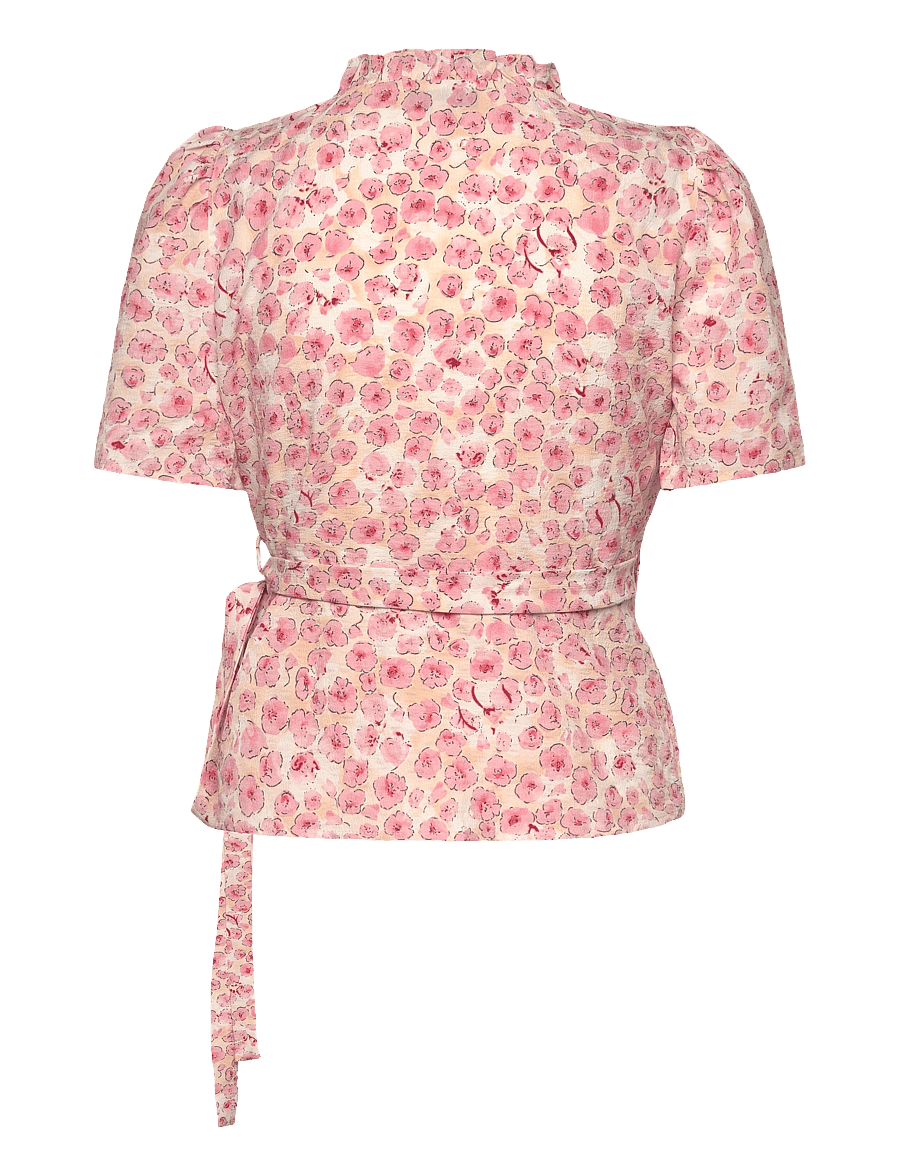 A-View - Peony wrap blouse - kurzärmelige blusen - rose/pink - 1