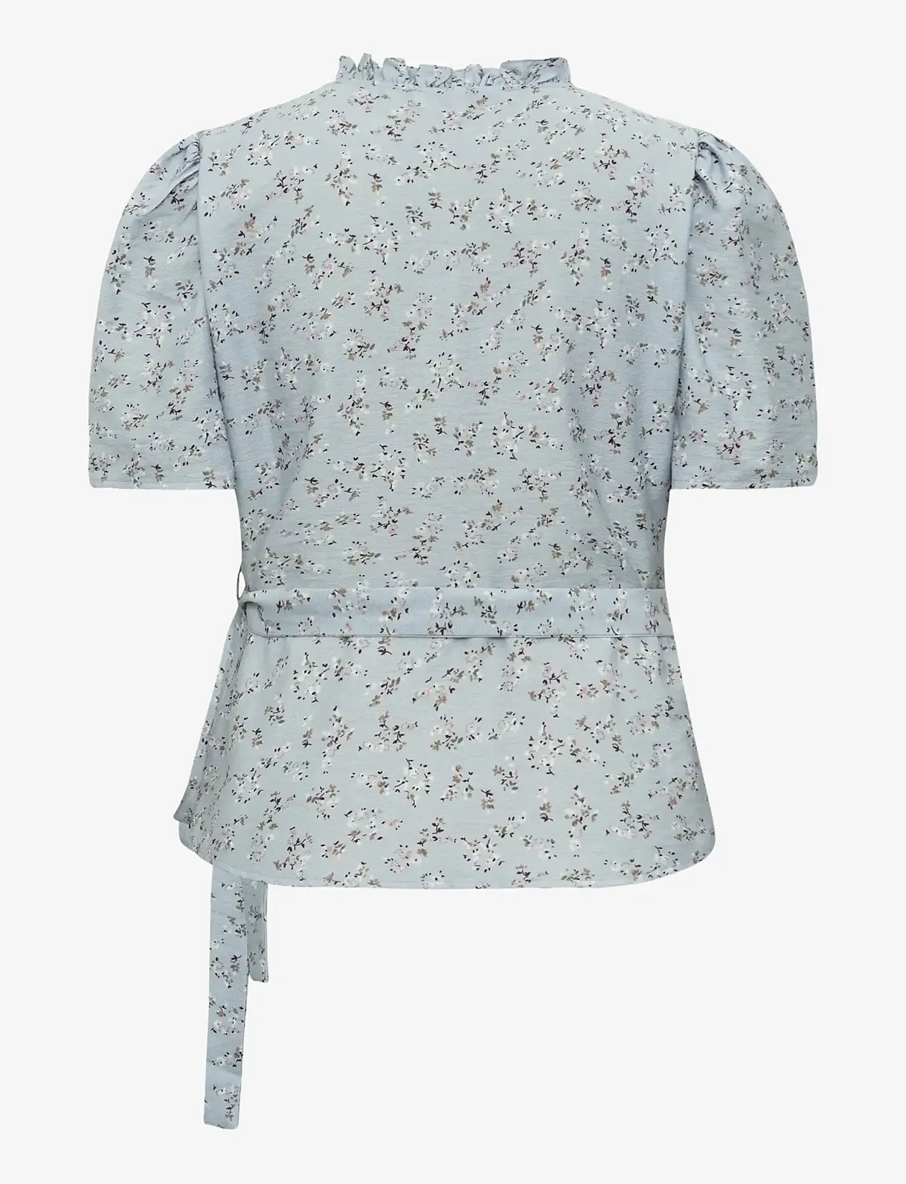 A-View - Peony wrap blouse - palaidinės trumpomis rankovėmis - light blue/off white - 1