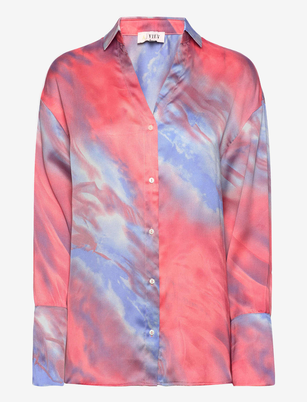 A-View - Carina shirt - langärmlige hemden - coral/blue - 0