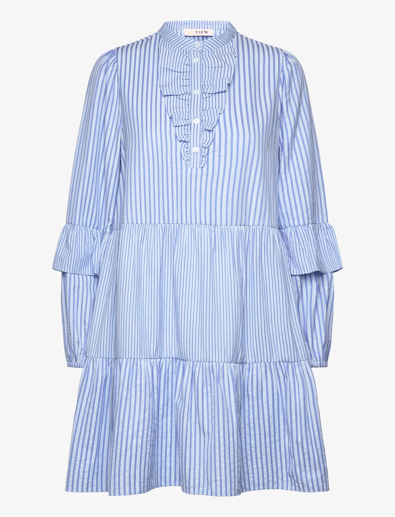 A-View - Karin dress - skjortekjoler - blue/white stribe - 0