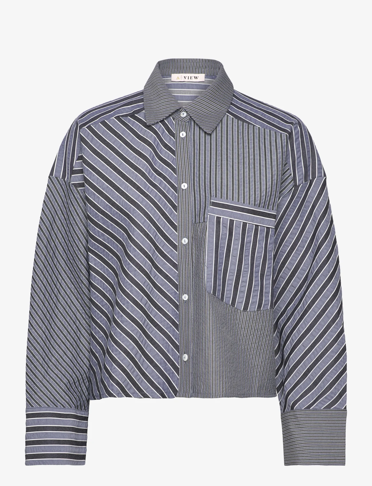A-View - Mckenna Shirt - pikkade varrukatega särgid - blue/white stribe - 0
