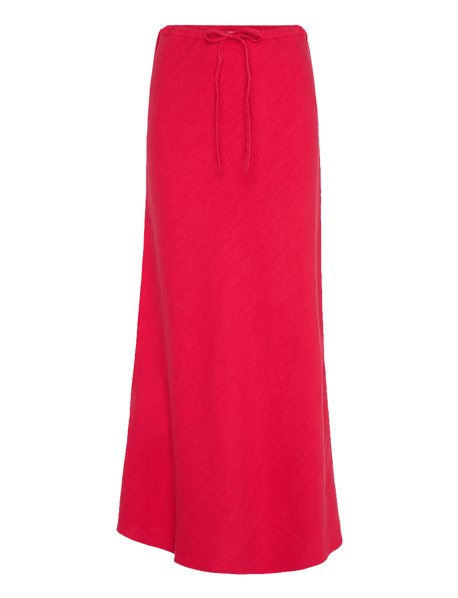 A-View - Linen maxi skirt - spódnice długie - red - 0