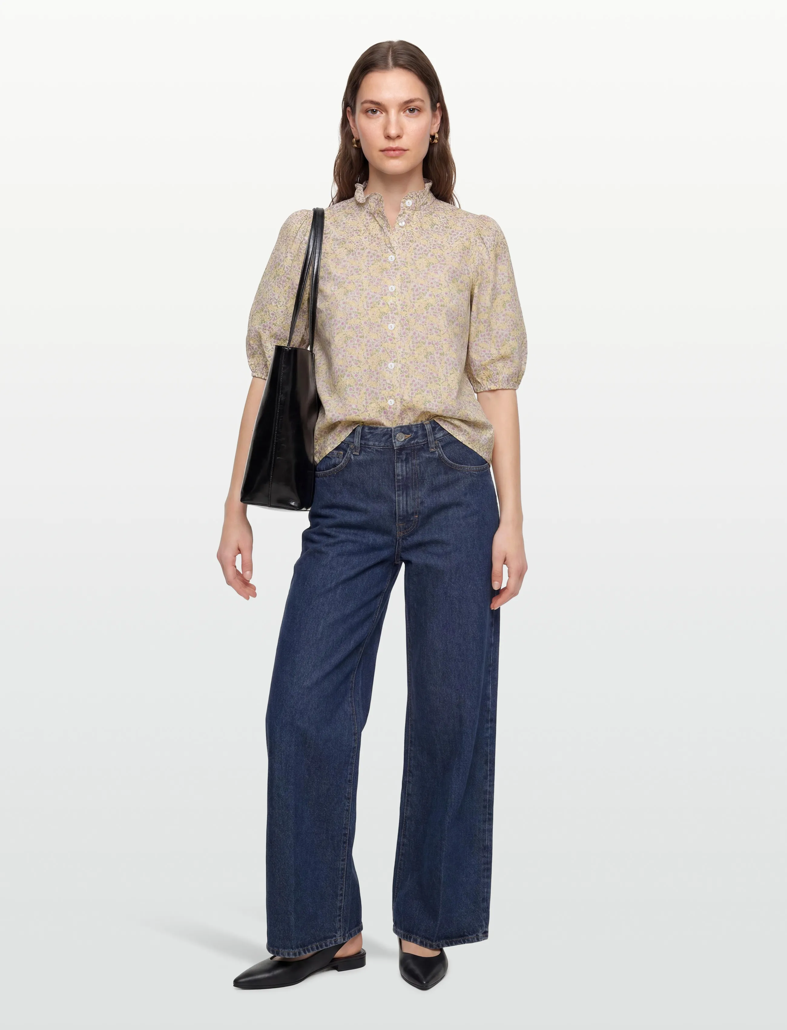 A-View Tiffany Short Sleeve Shirt, 40, Yellow, Skjorter > Kortærmede, Dame