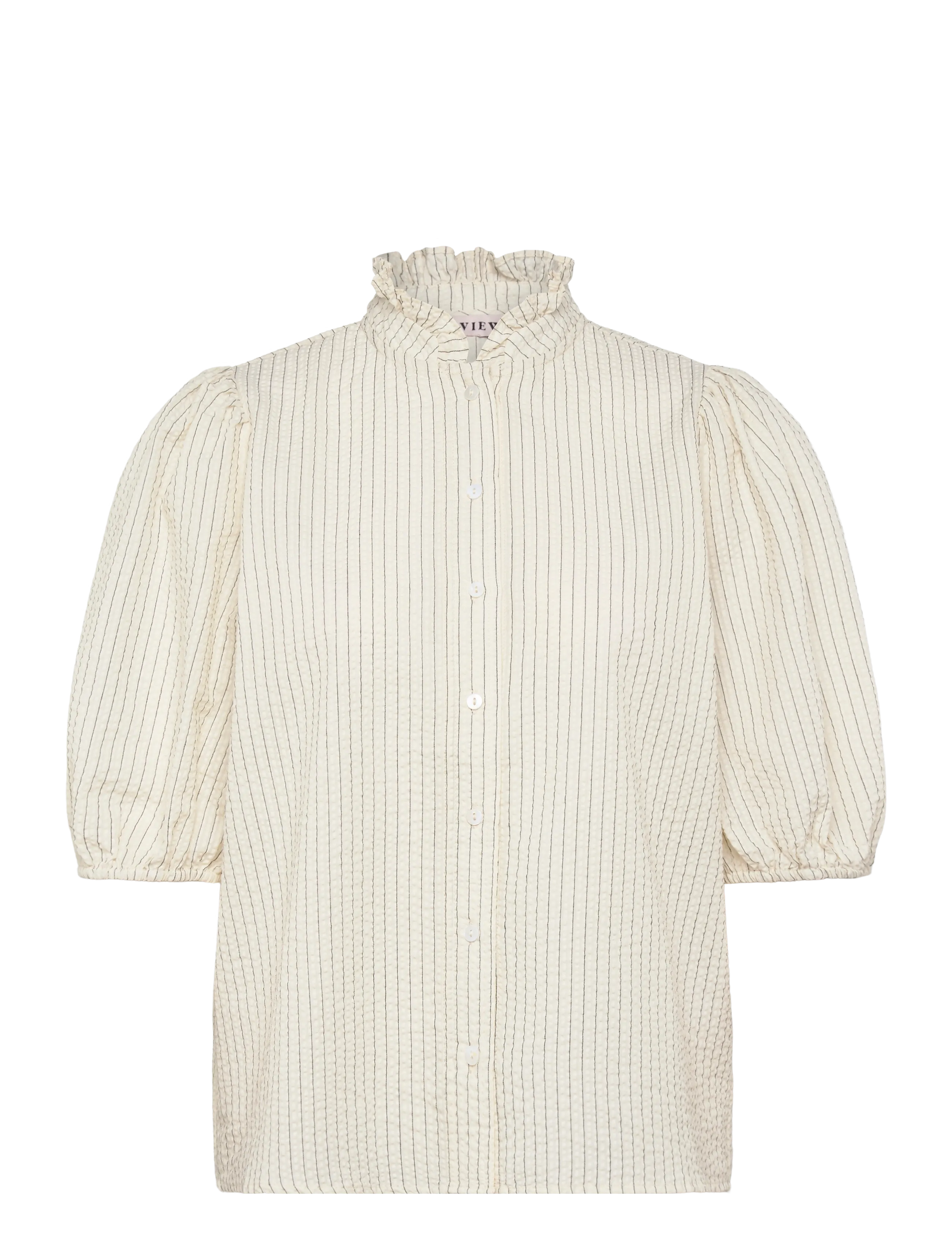 A-View Tiffany short sleeve stripe shirt - Fashion Trends - OFF WHITE/BLACK STRIPE / black