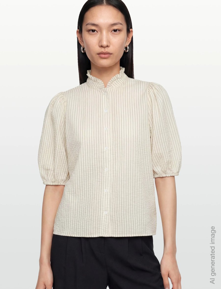 A-View - Tiffany short sleeve stripe shirt - lühikeste varrukatega särgid - off white/black stripe - 3