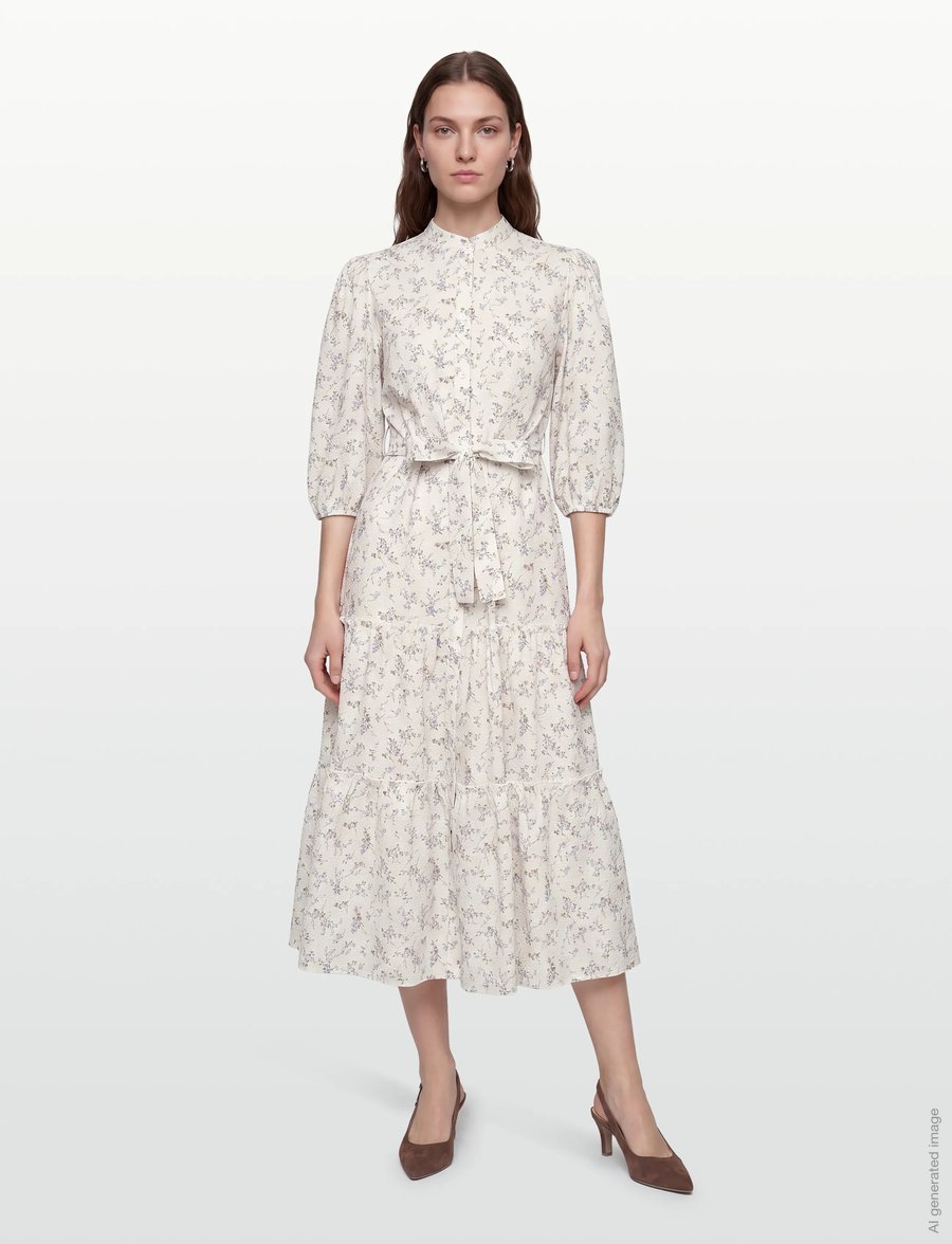 A-View - Kate long dress - sommarklänningar - 178 off white/blue - 0