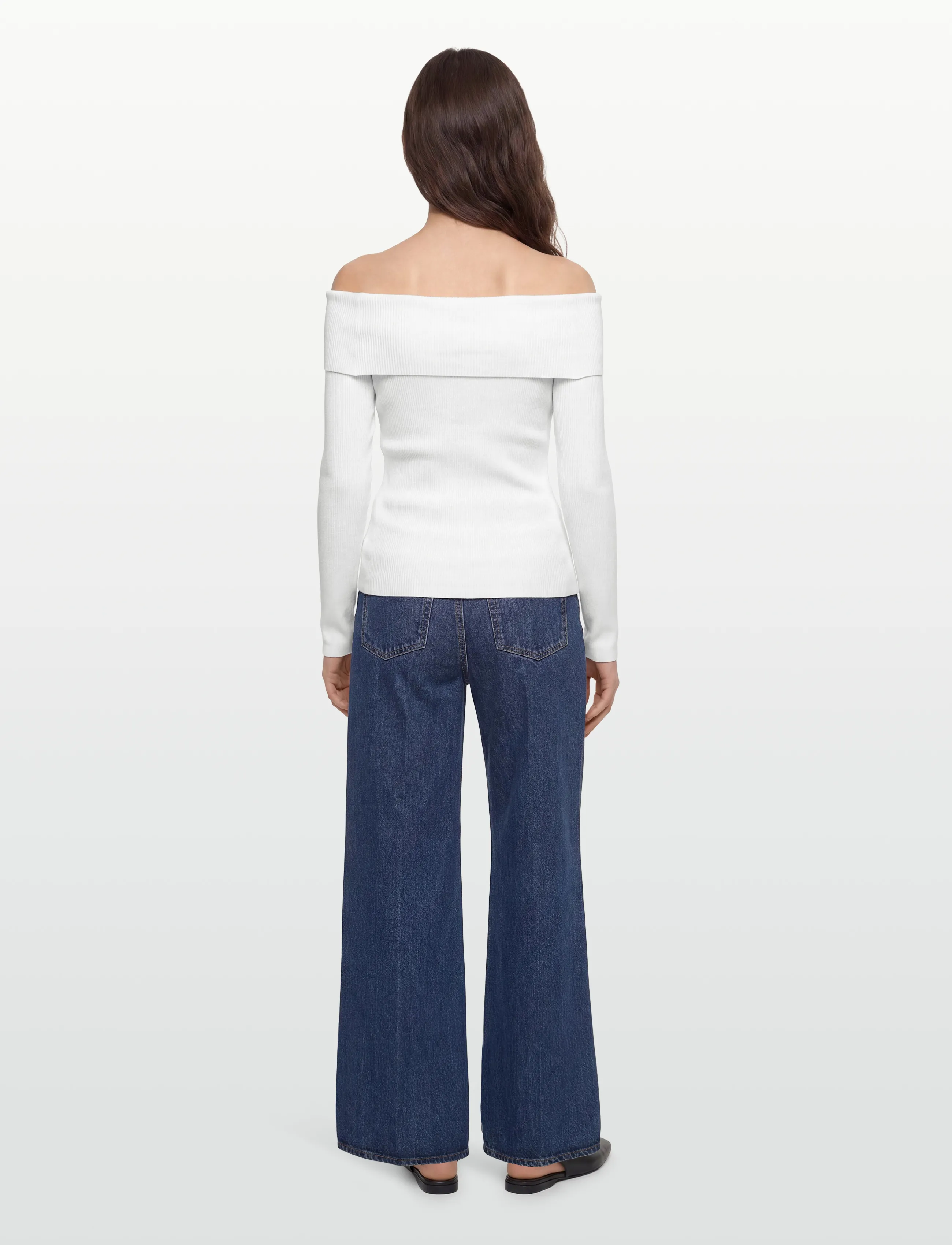 A-View - Rib offshoulder blouse - pikkade varrukatega pluusid - 005 off white - 4