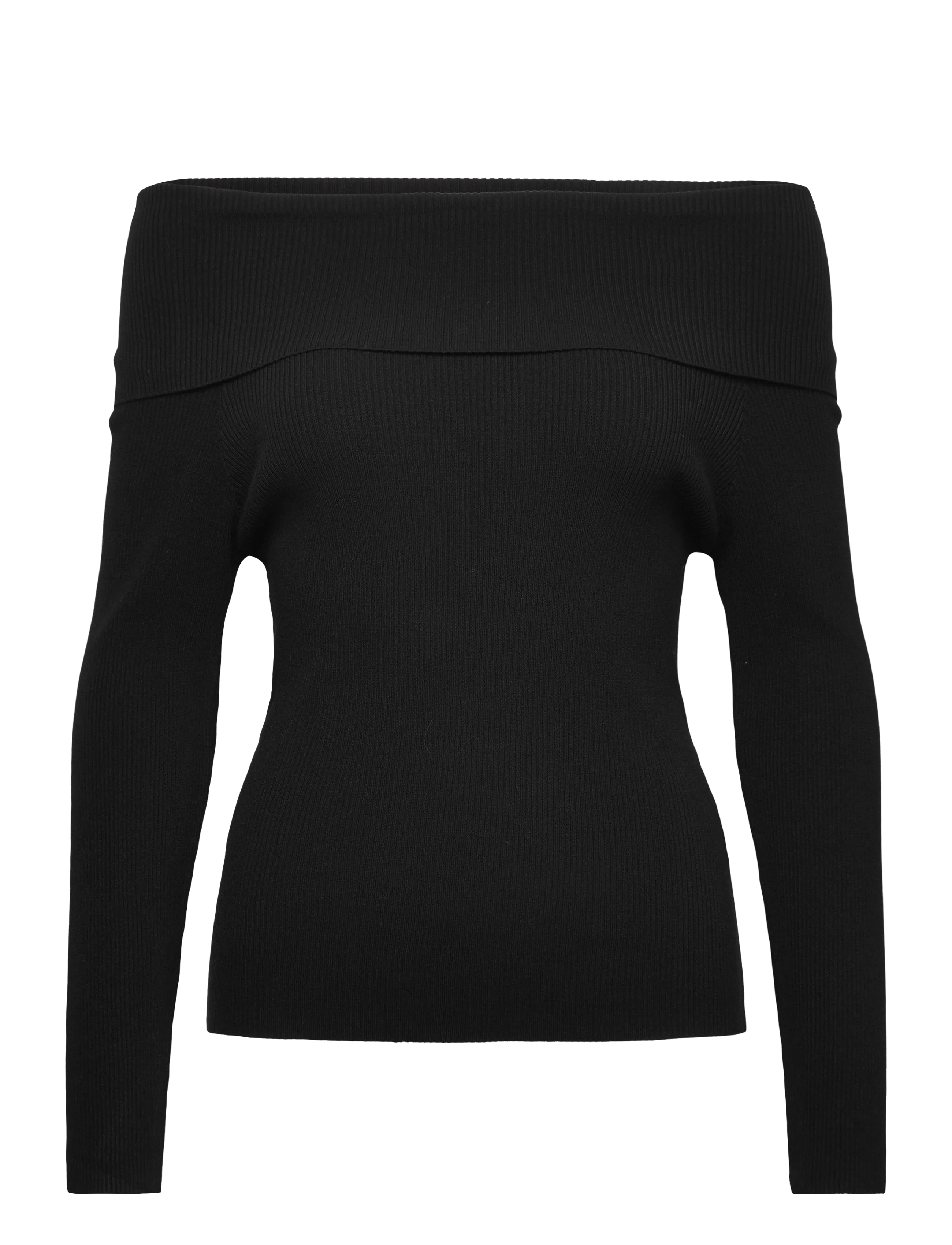 A-View Rib offshoulder blouse - Riided - 999 BLACK / black