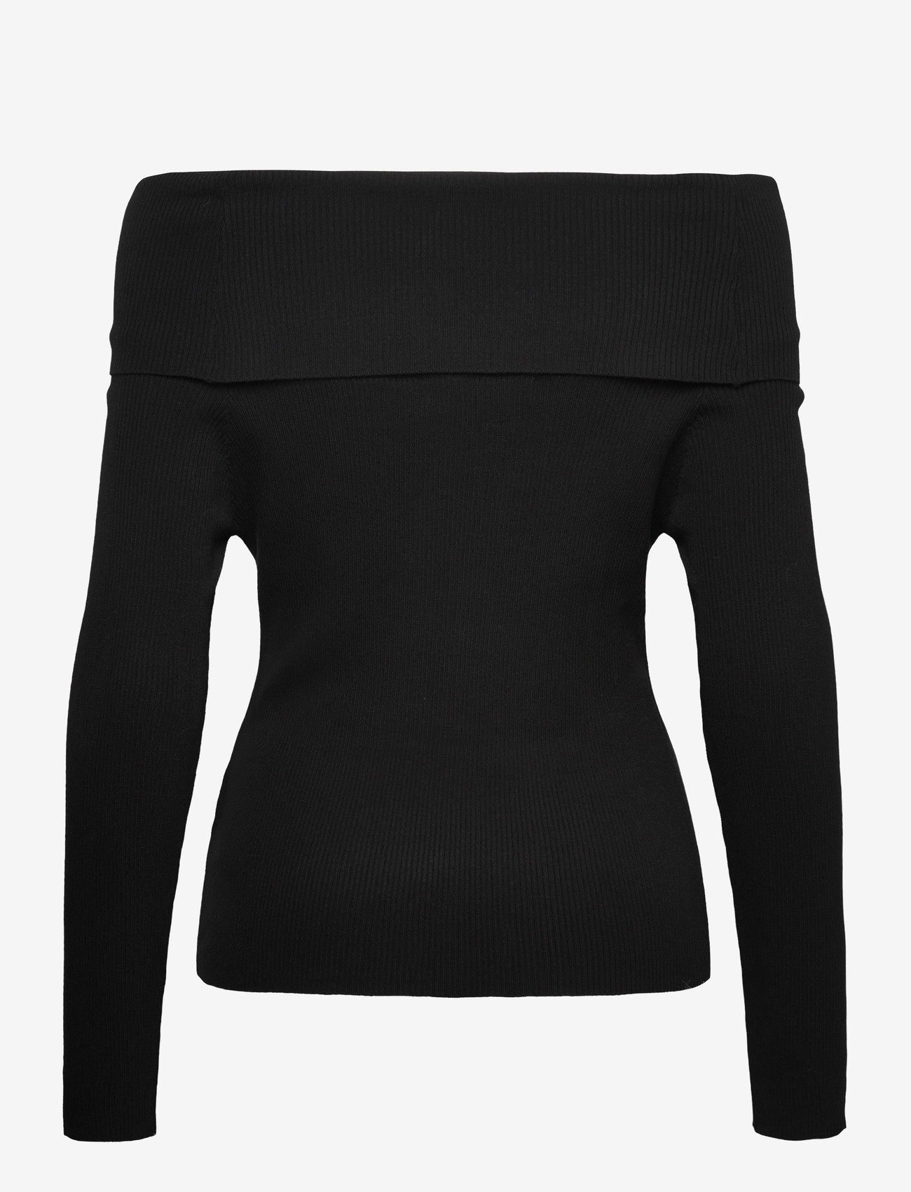 A-View - Rib offshoulder blouse - långärmade blusar - 999 black - 1
