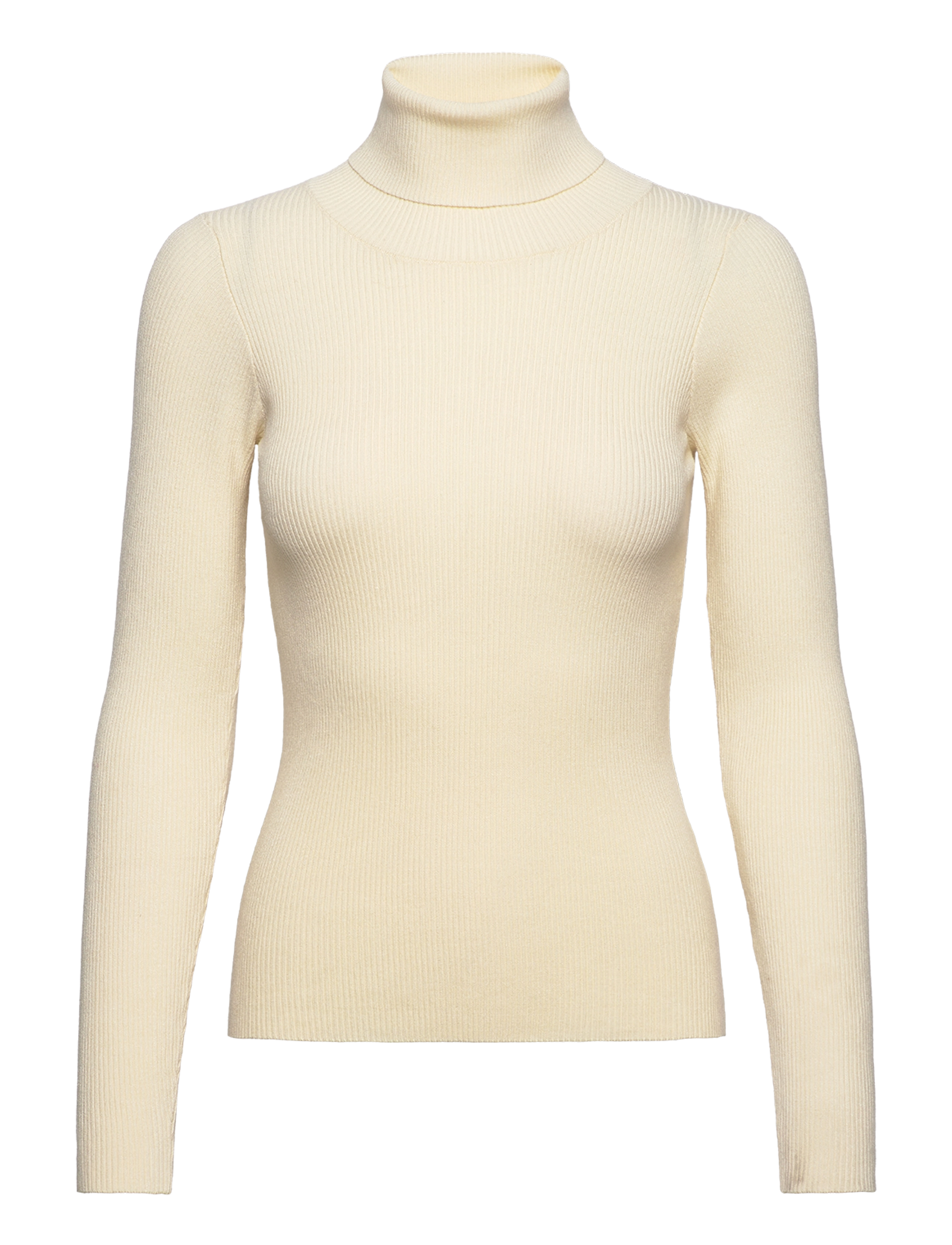 Rib rollneck blouse - OFF WHITE
