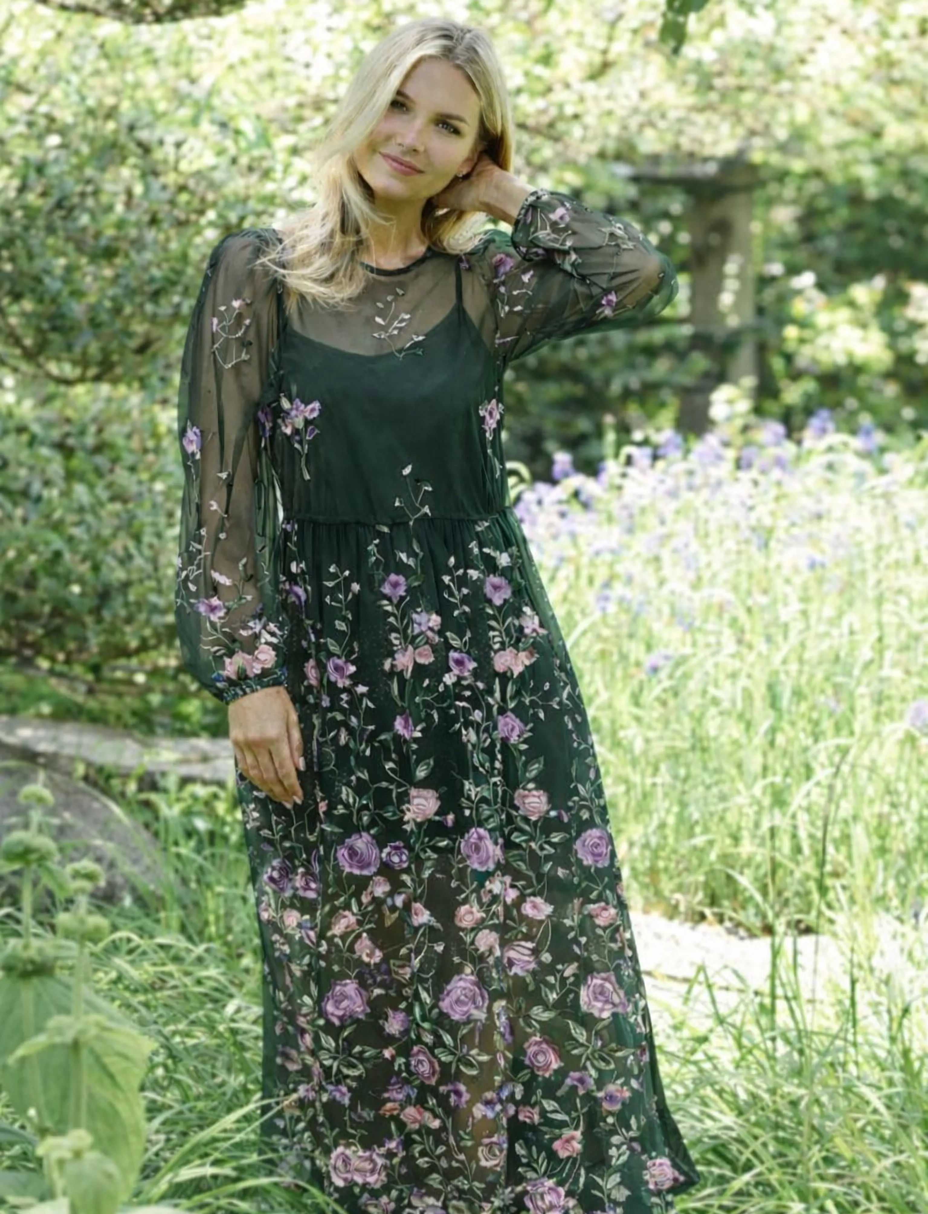 A-View Fuschia dress - Kleider - DARK GREEN / khaki/green