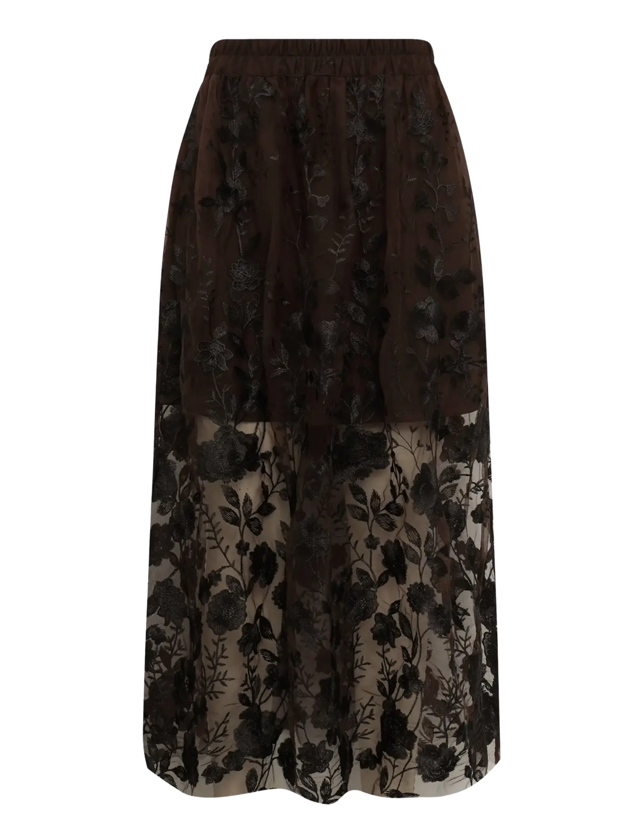 A-View Fuschia skirt - Maxi nederdele - DARK BROWN / brown