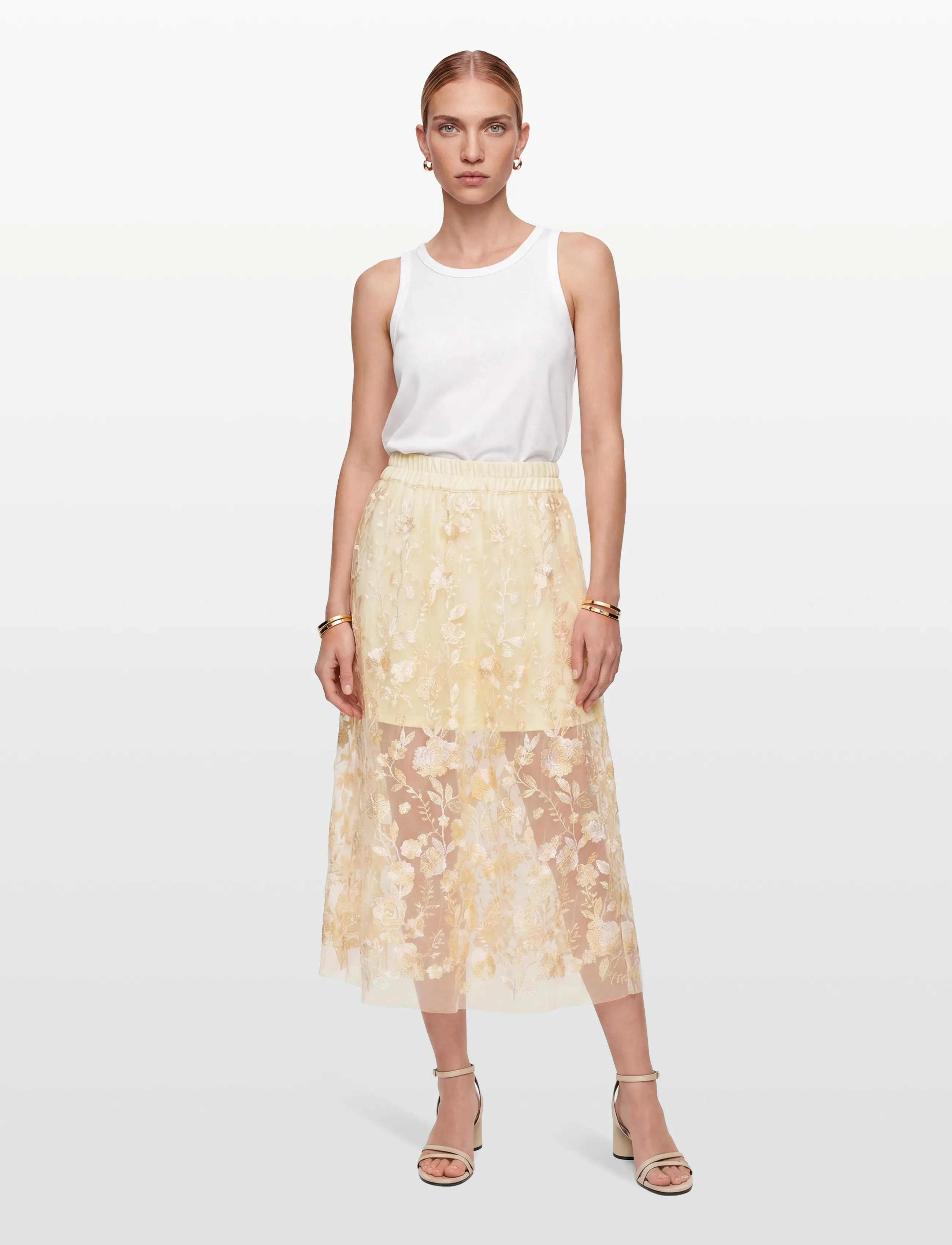 A-View Fuschia Skirt, 36, Yellow, Nederdele > Maxi Nederdele, Dame