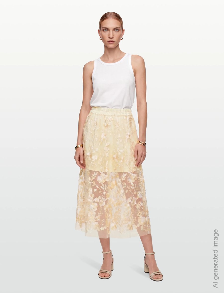 A-View - Fuschia skirt - maxi röcke - pale yellow - 0