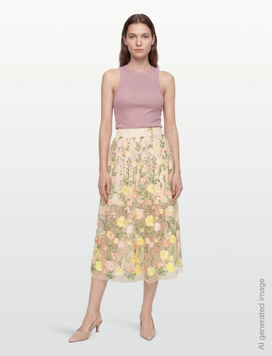 A-View - Fuschia skirt - maxi nederdele - sand/yellow - 0