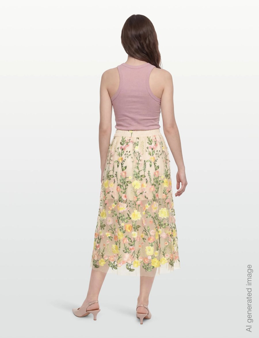 A-View - Fuschia skirt - maxi nederdele - sand/yellow - 4