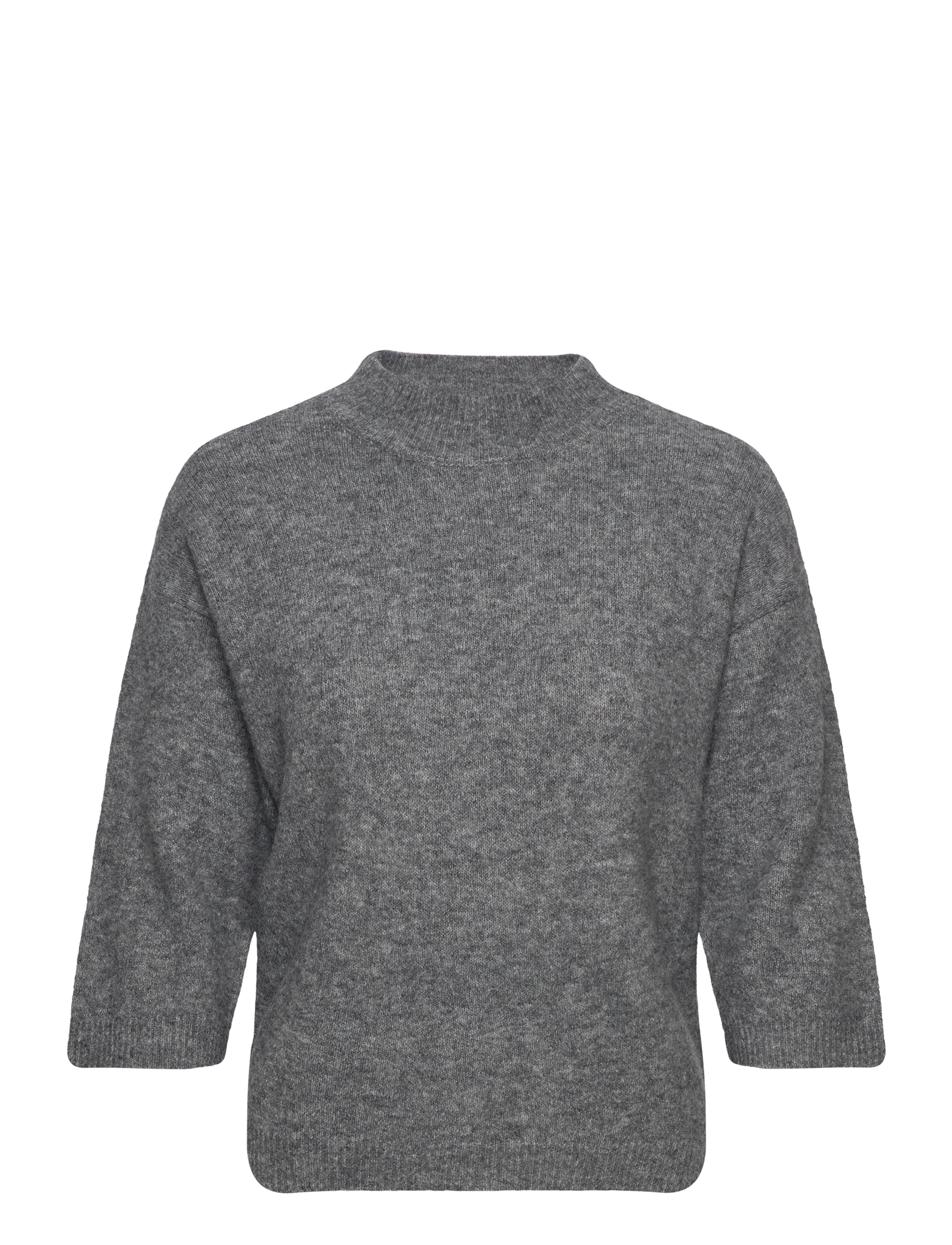 A-View Pony Knit Blouse, Kvinder, Mock Neck Strikbluse, Grå, Str: XS