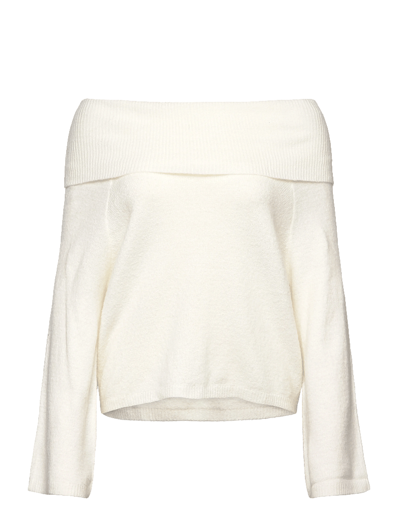 A-View - Penny offshoulder knit blouse - langærmede bluser - 000 white - 0