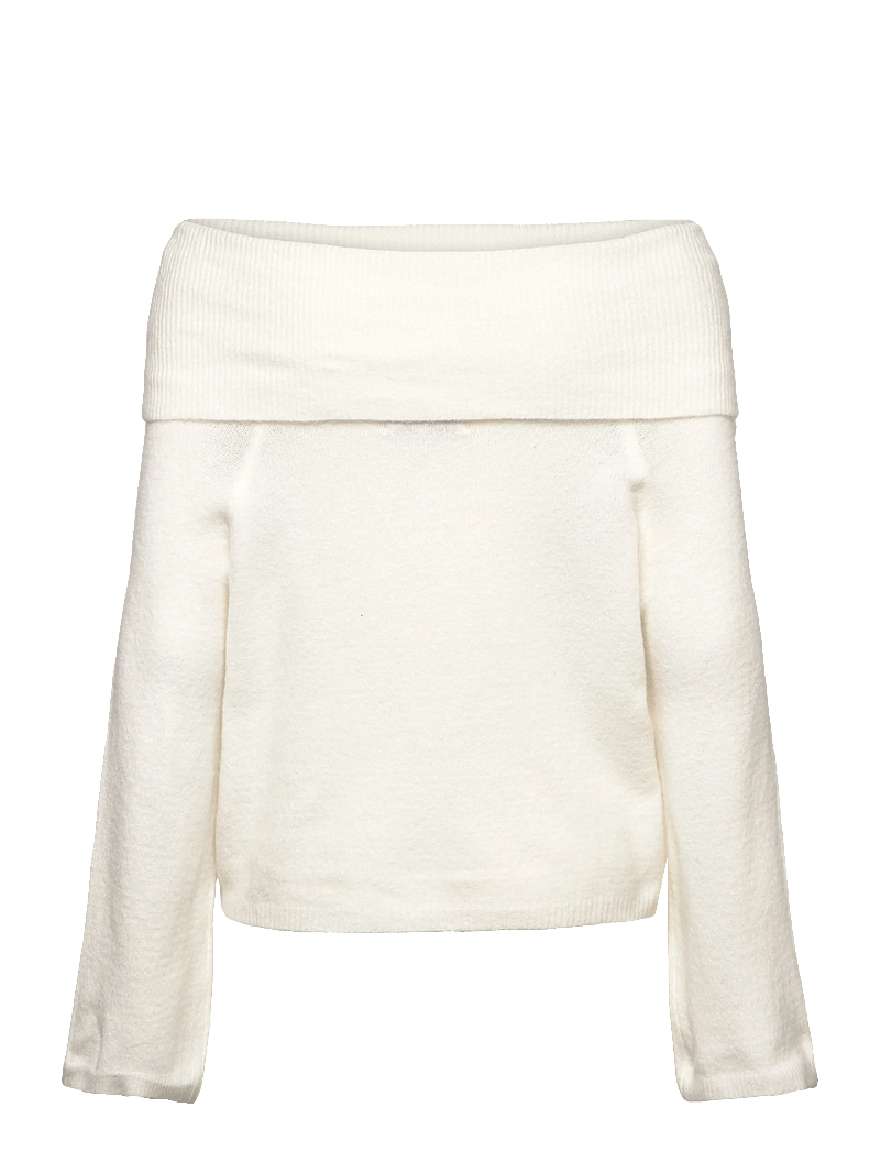 A-View - Penny offshoulder knit blouse - langærmede bluser - 000 white - 1