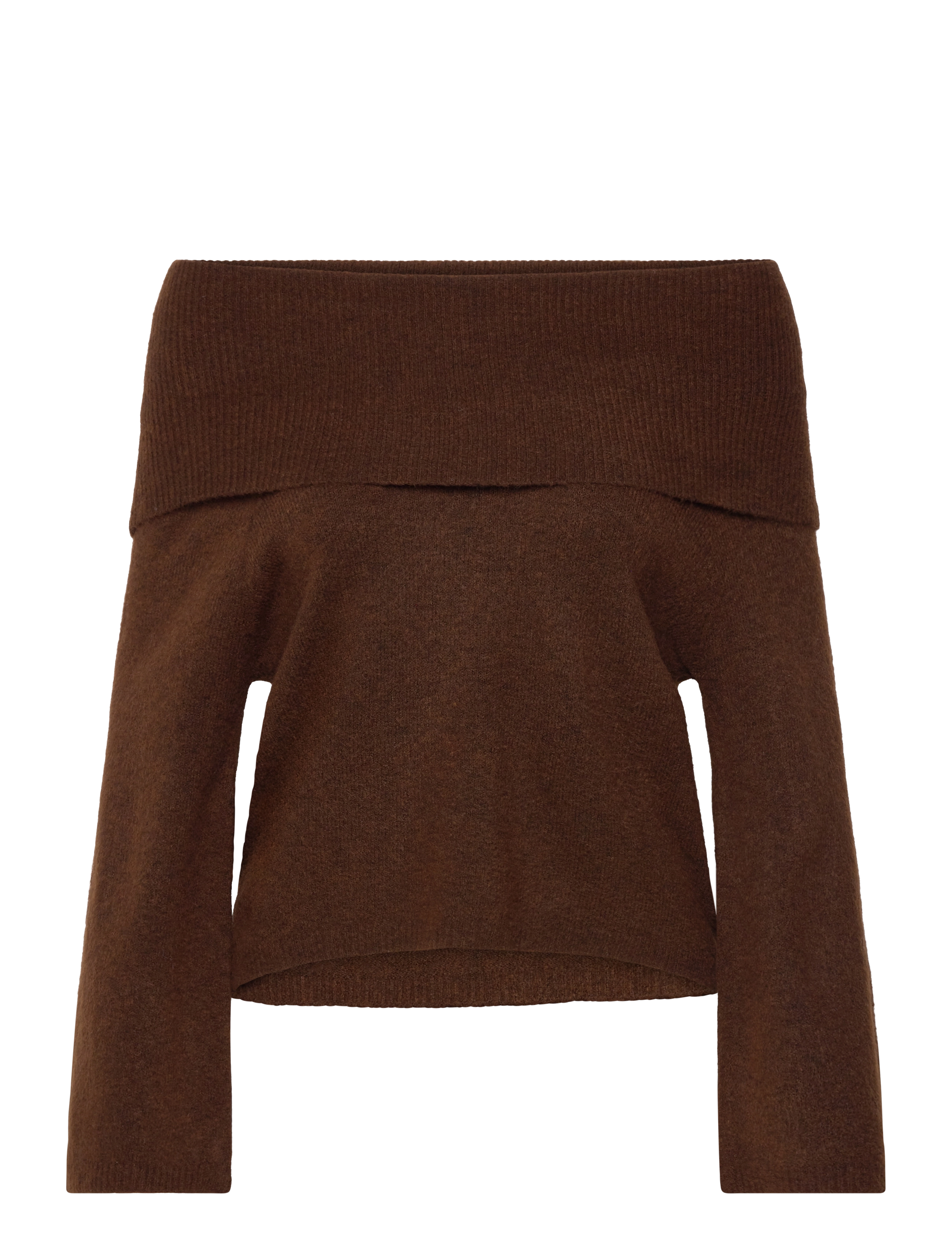 Penny offshoulder knit blouse - BROWN