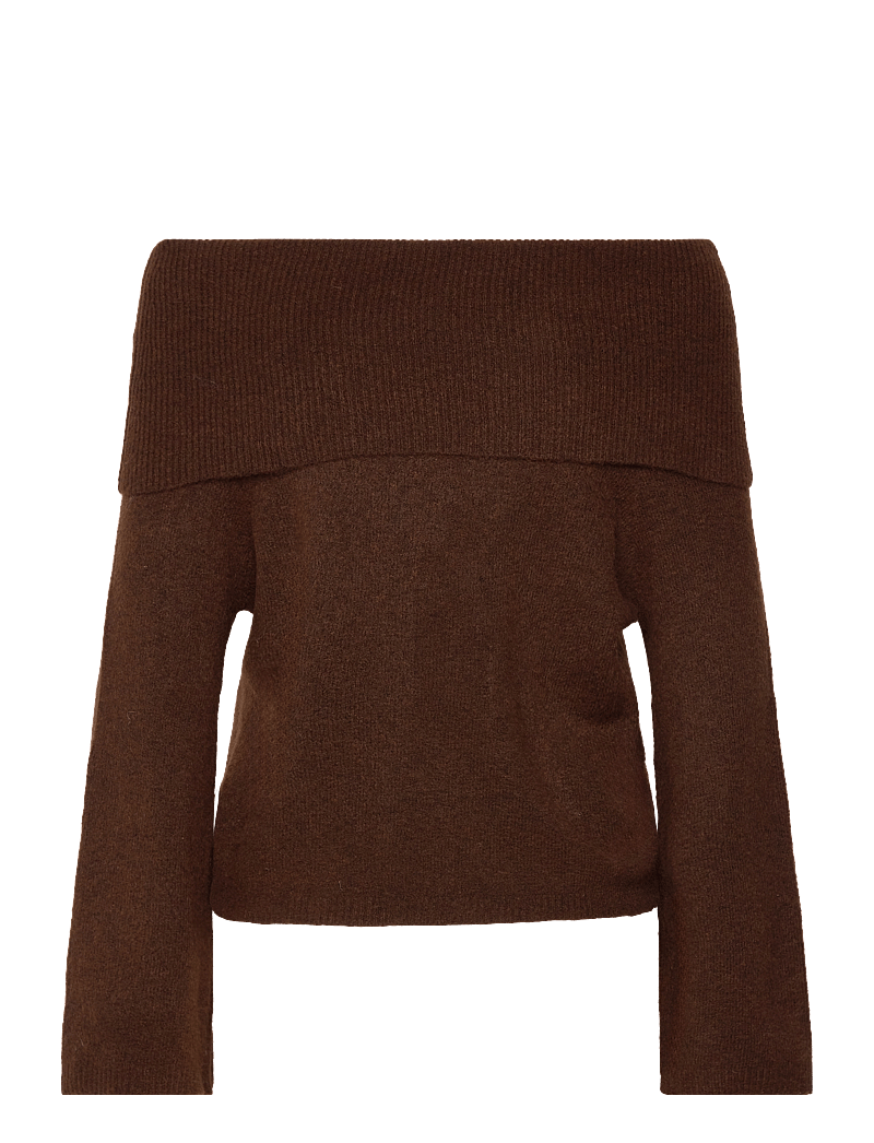 A-View - Penny offshoulder knit blouse - langärmlige blusen - brown - 1