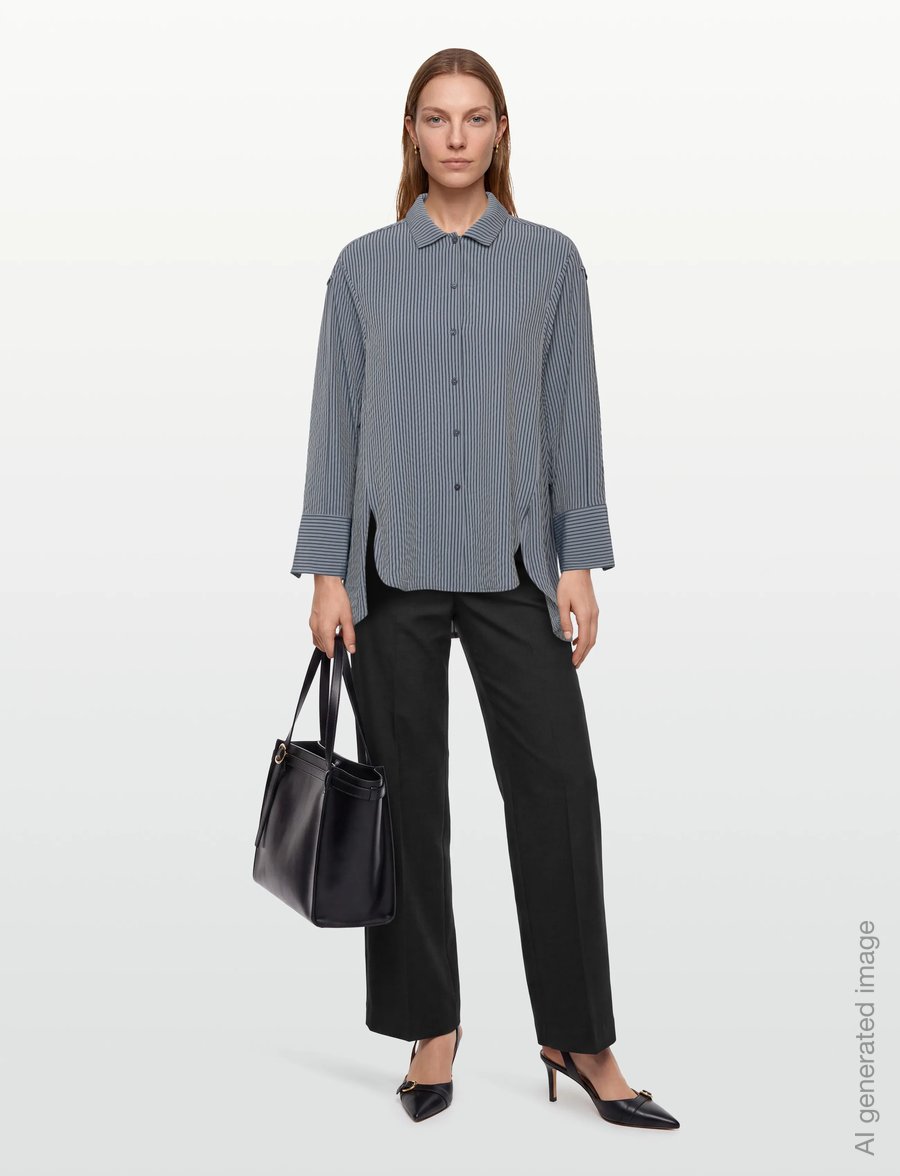 A-View - Leila shirt - langærmede skjorter - navy - 0