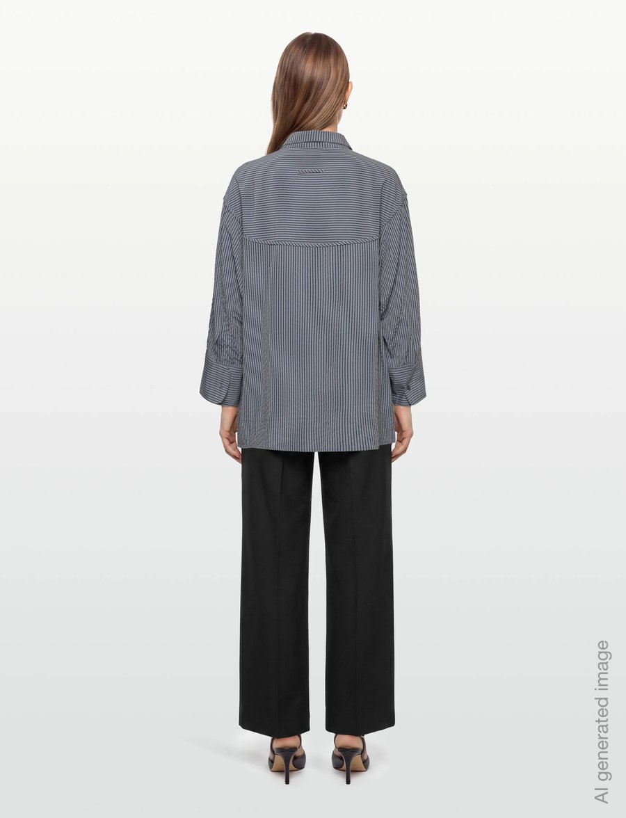 A-View - Leila shirt - langærmede skjorter - navy - 4