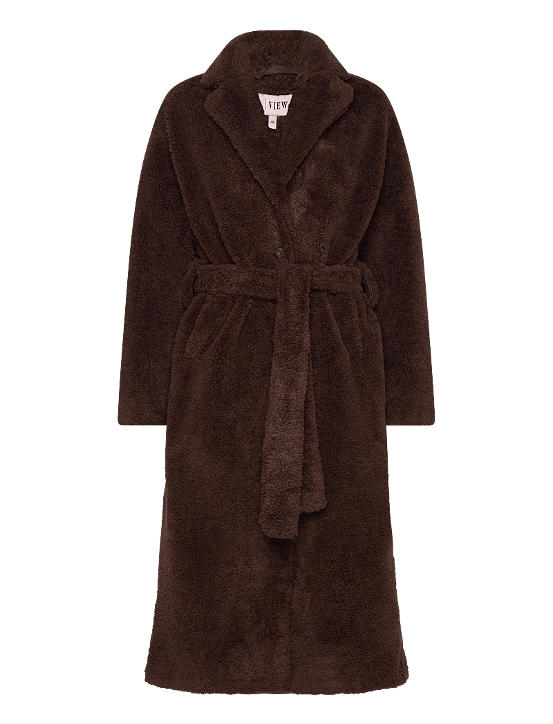 A-View - Teddy Long Coat - kunstpelz - brown - 0