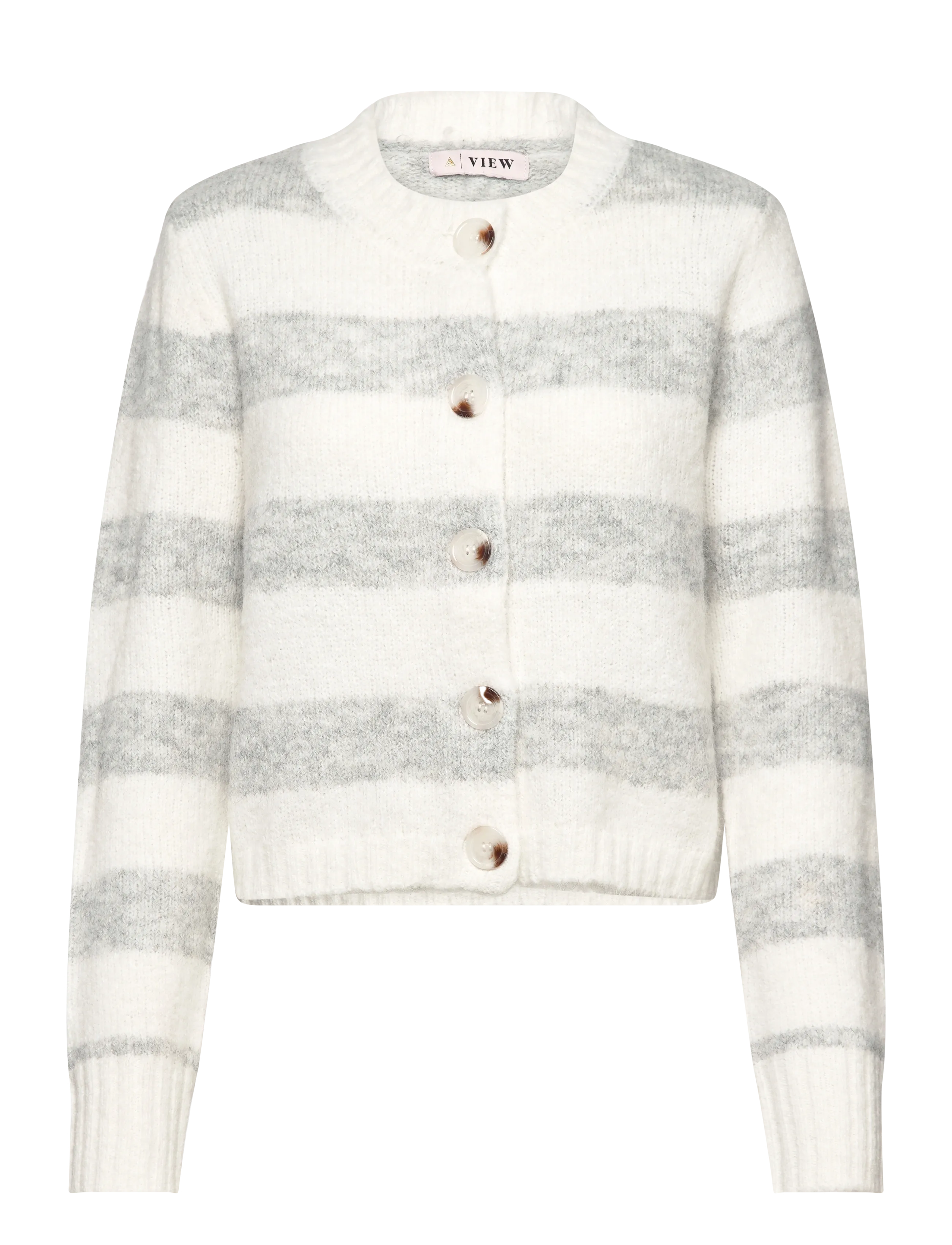 A-View Angie knit cardigan - Strickmode - 284 GREY/WHITE / grey