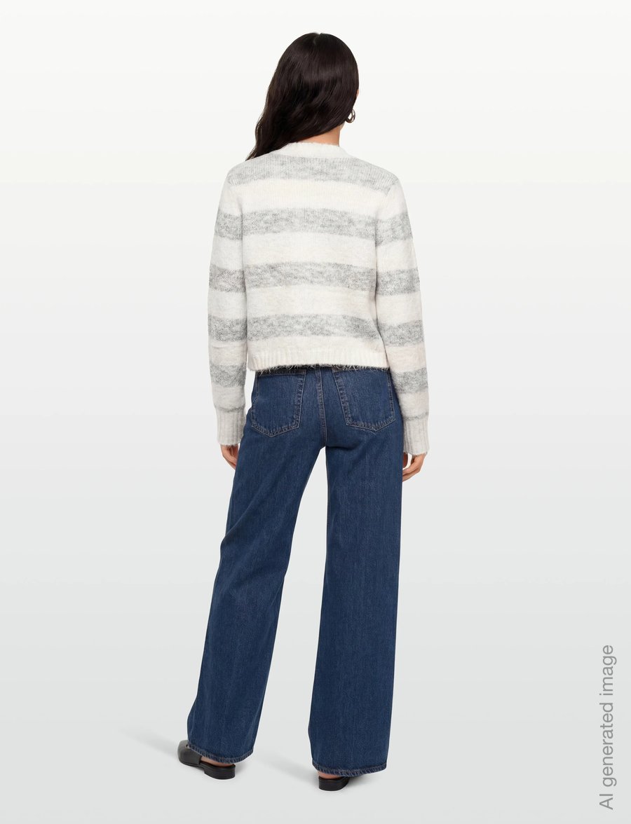 A-View - Angie knit cardigan - strickjacken - 284 grey/white - 4