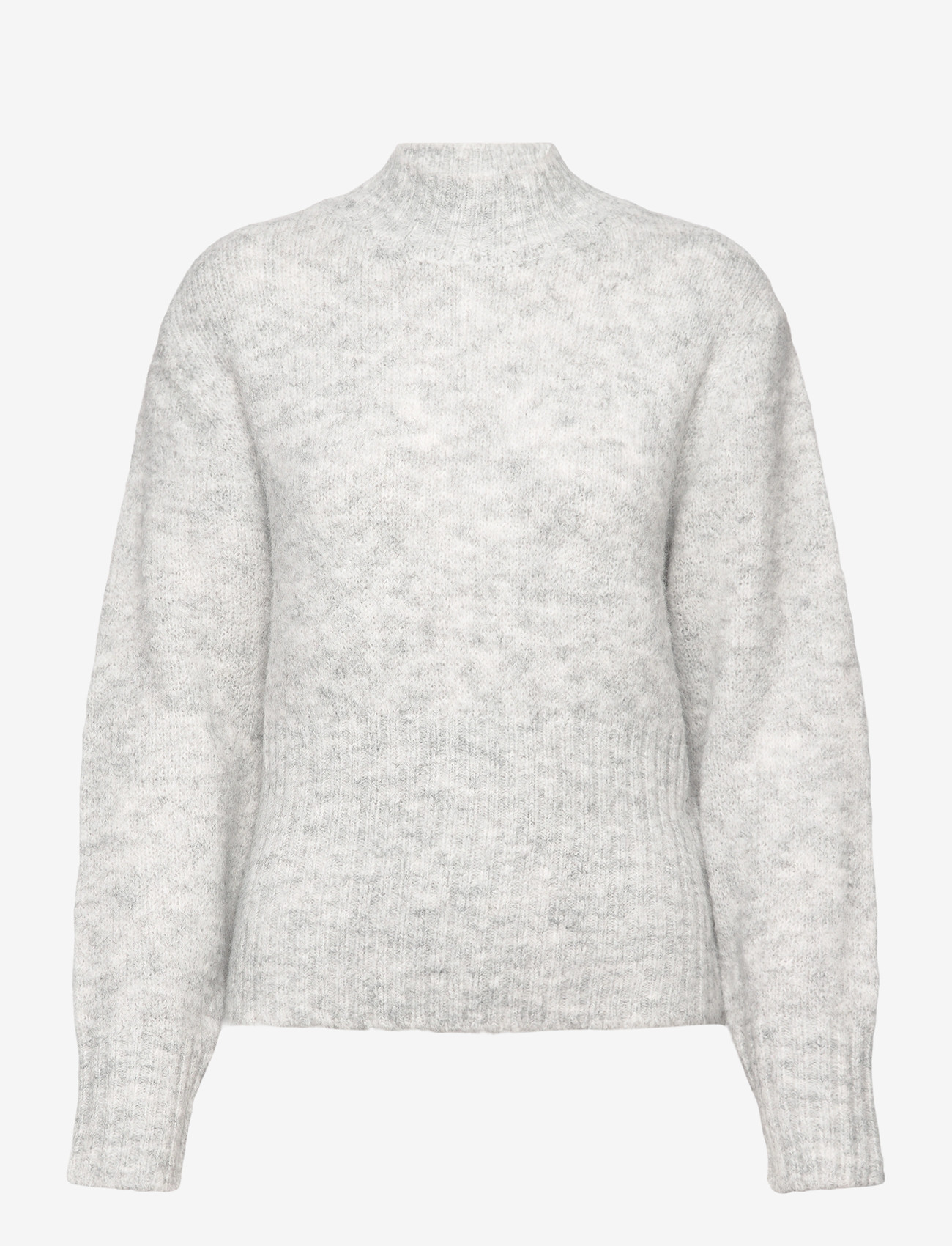 A-View - Angie knit blouse - efterårstøj - 055 light grey melange - 0