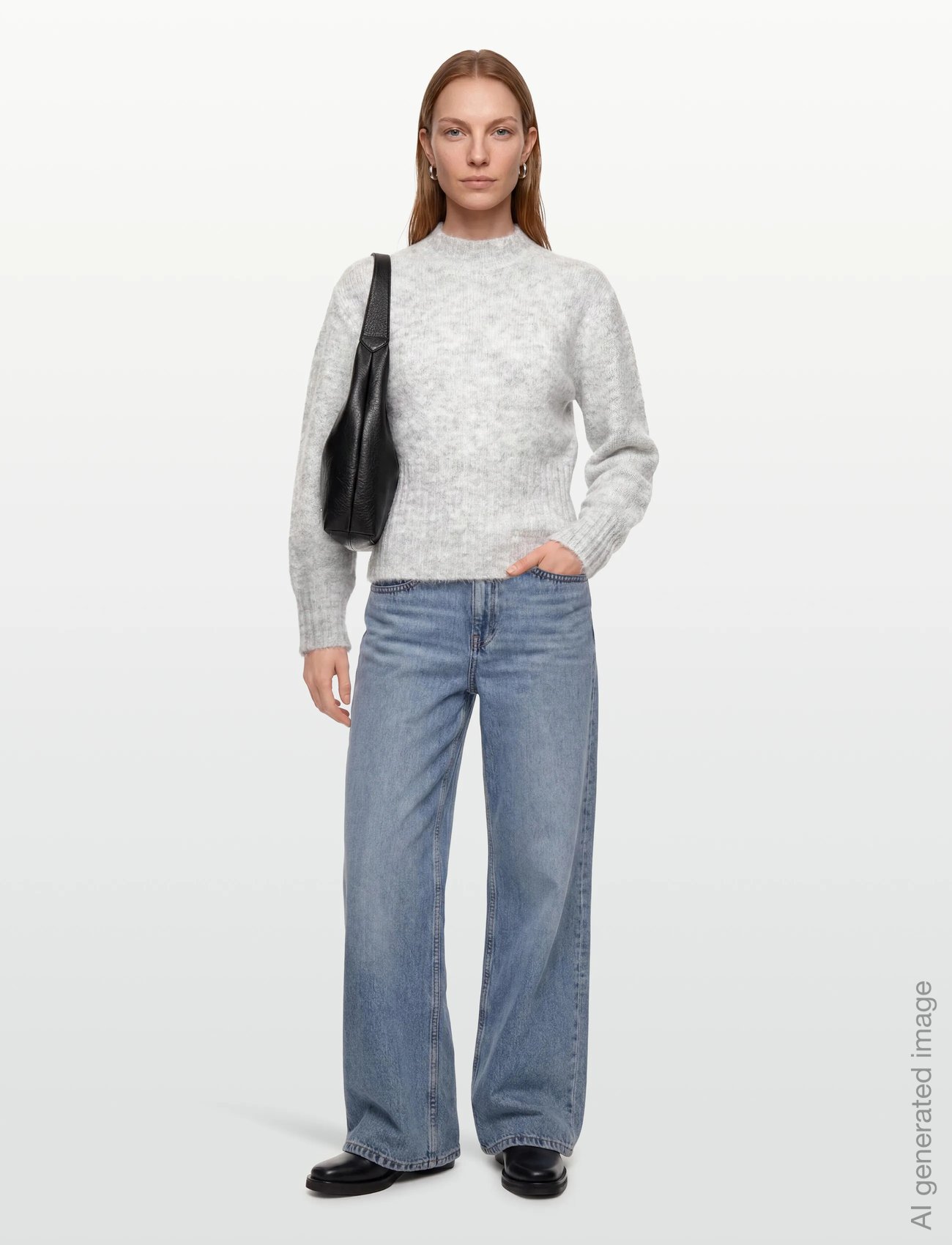 Angie knit blouse - 055 LIGHT GREY MELANGE