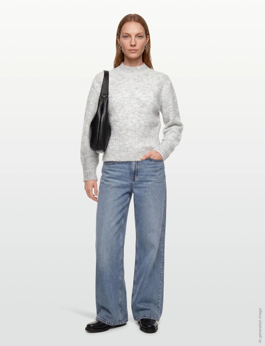 A-View - Angie knit blouse - pullover - 055 light grey melange - 0