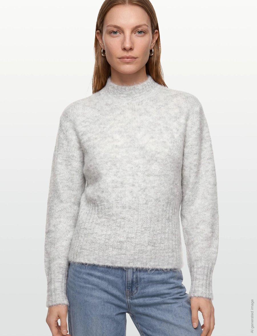 A-View - Angie knit blouse - pullover - 055 light grey melange - 3