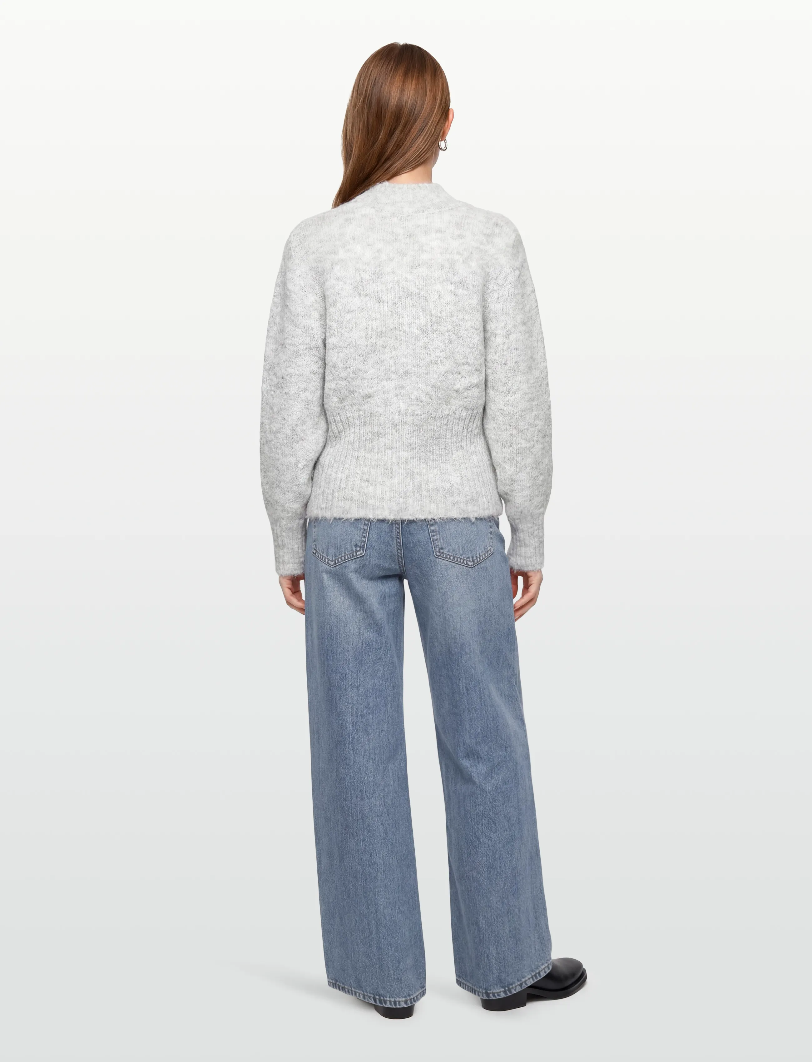 A-View - Angie knit blouse - neulepuserot - 055 light grey melange - 4