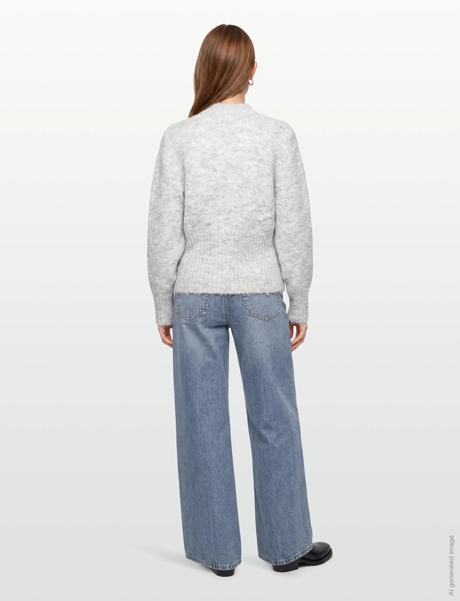 A-View - Angie knit blouse - pullover - 055 light grey melange - 4