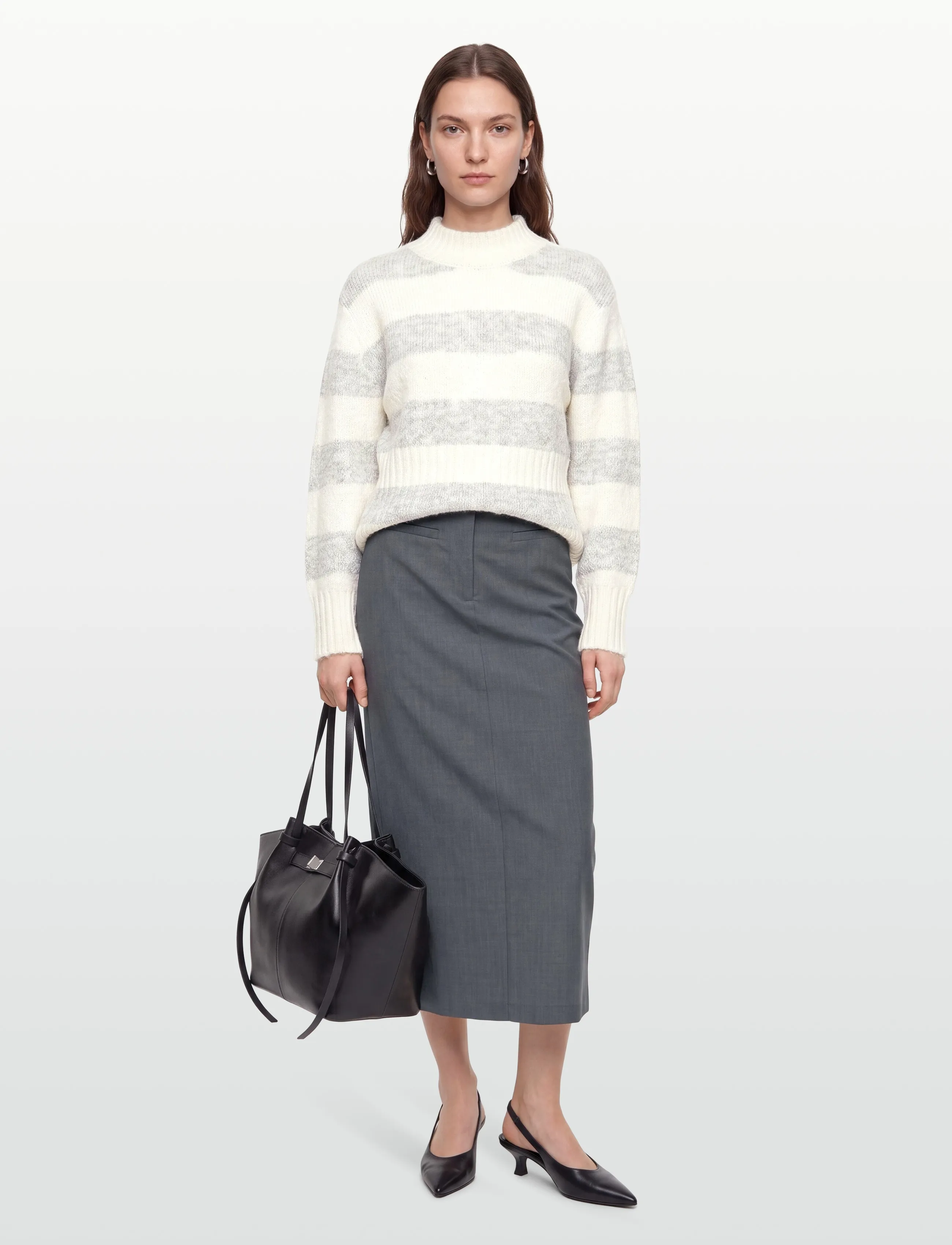 A-View Angie Knit Blouse, L, Grey, Strik > Trøjer, Dame