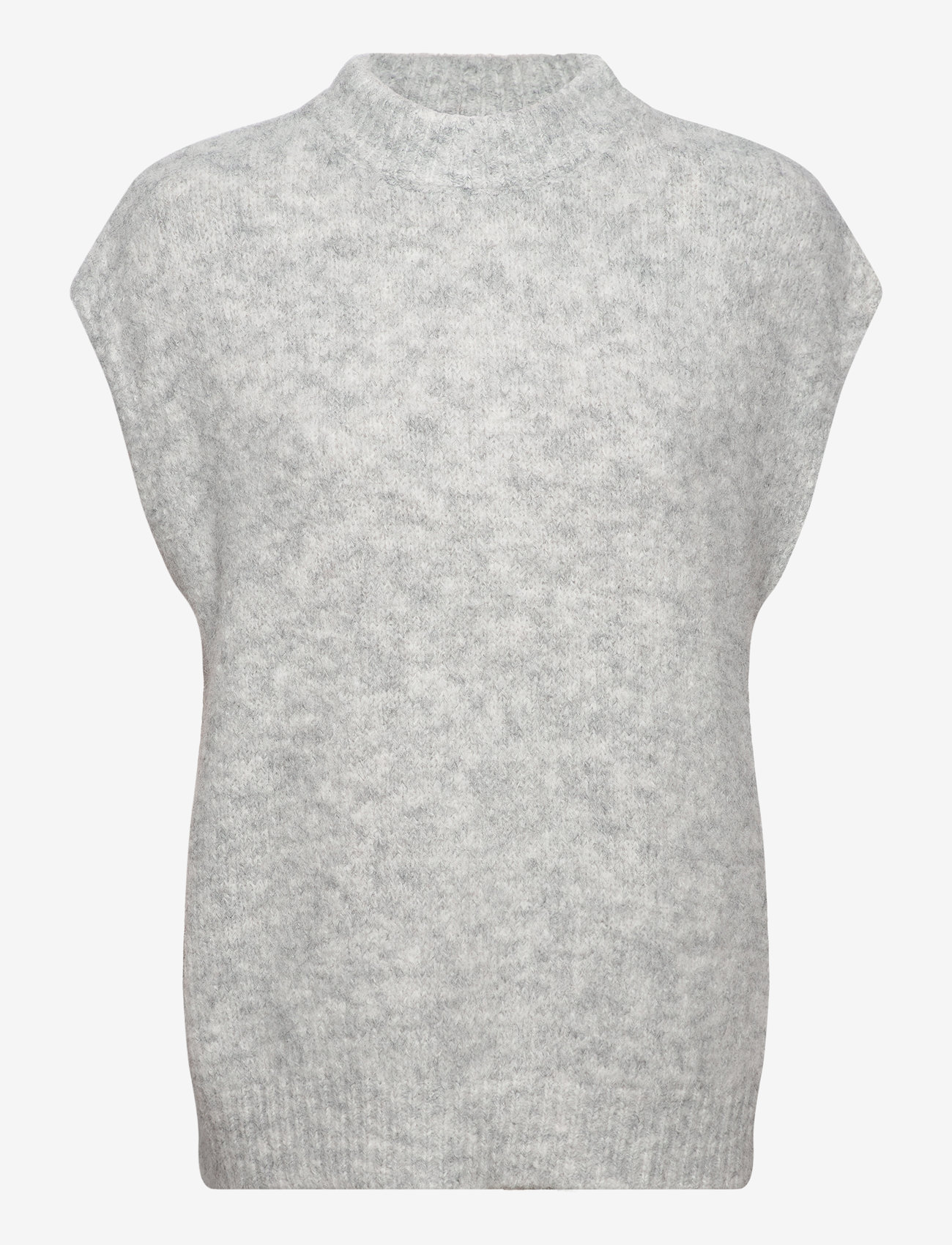 A-View - Patrisia knit vest - stickade västar - light grey melange - 0