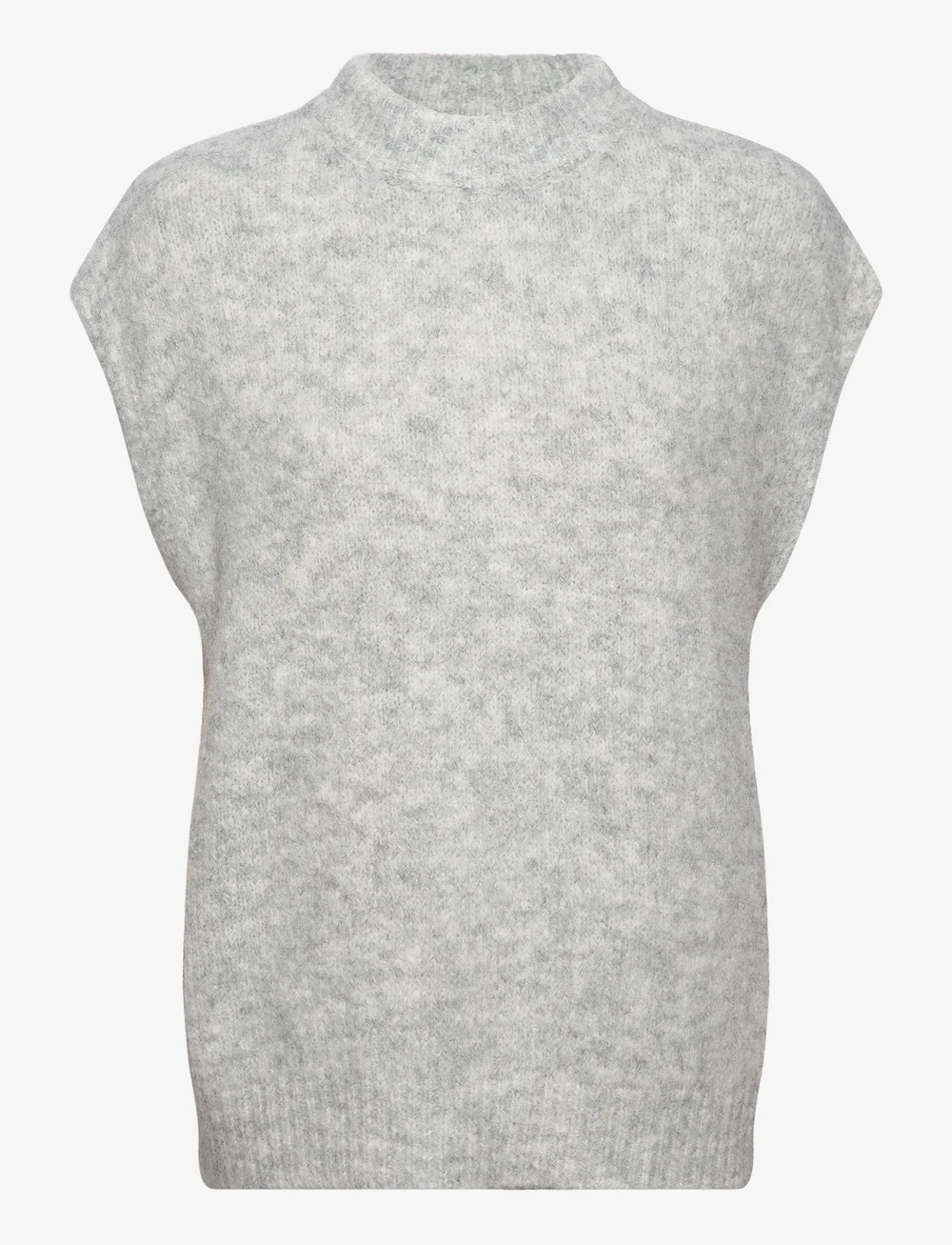 A-View - Patrisia knit vest - stickade västar - light grey melange - 0