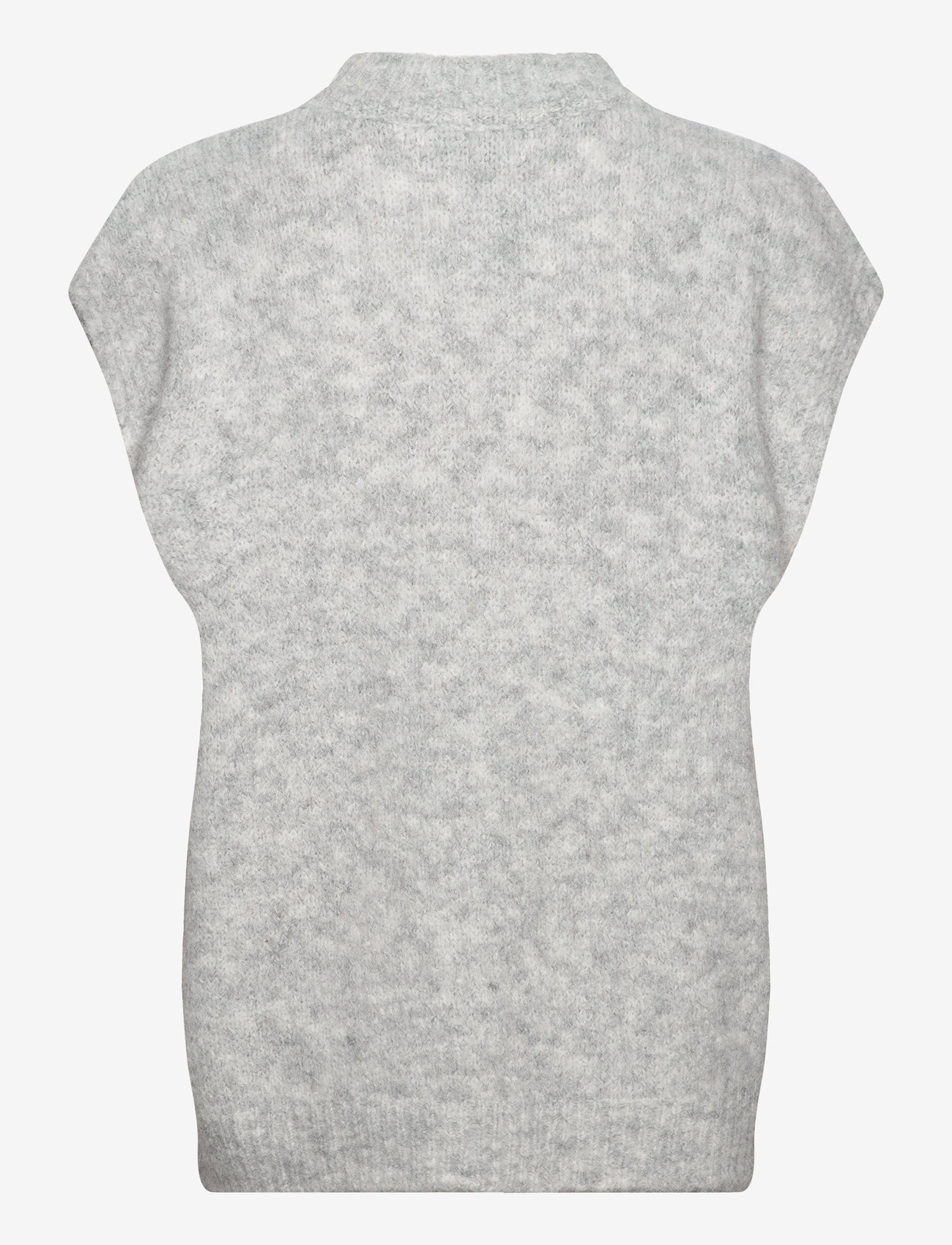 A-View - Patrisia knit vest - stickade västar - light grey melange - 1