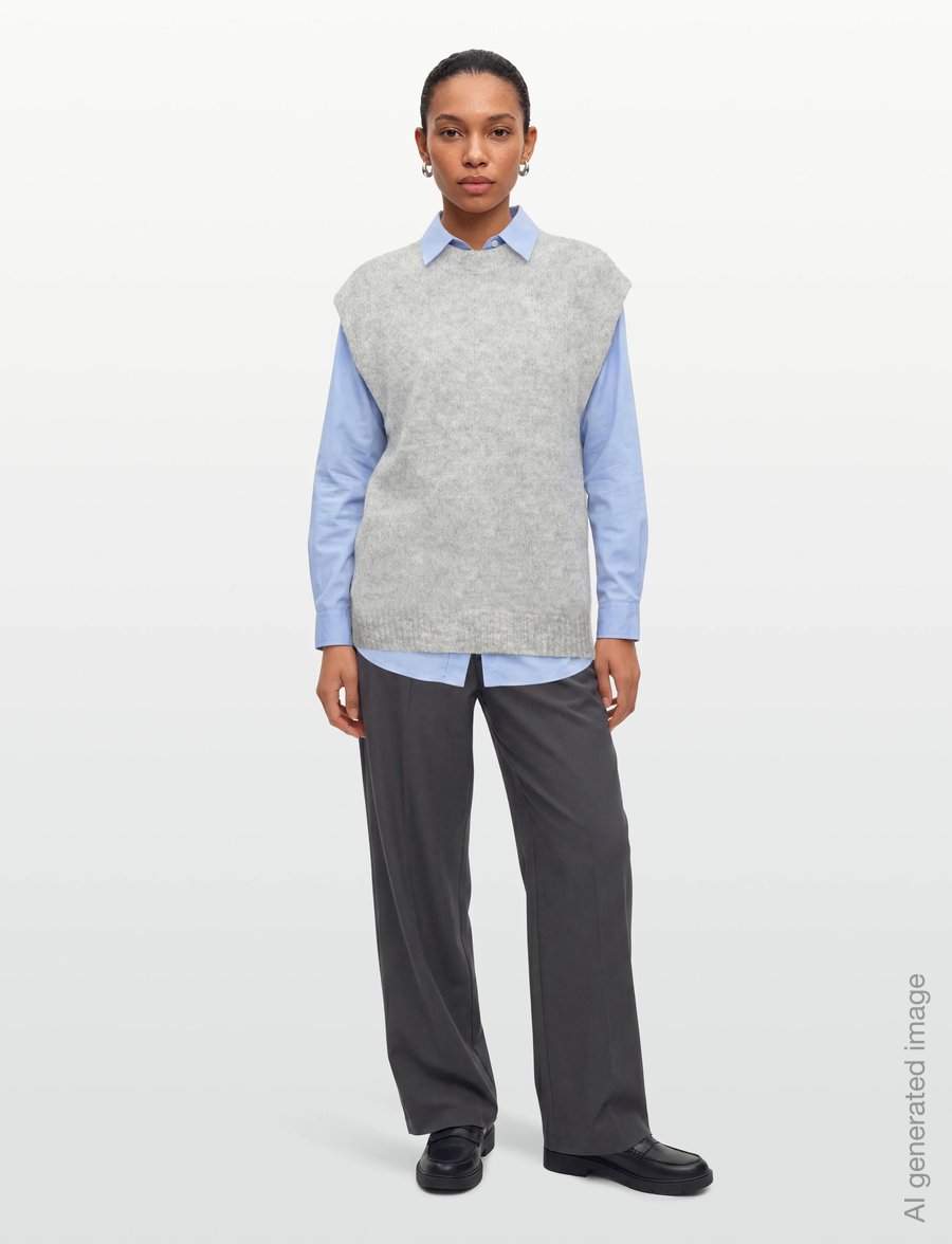 A-View - Patrisia knit vest - strickwesten - light grey melange - 0