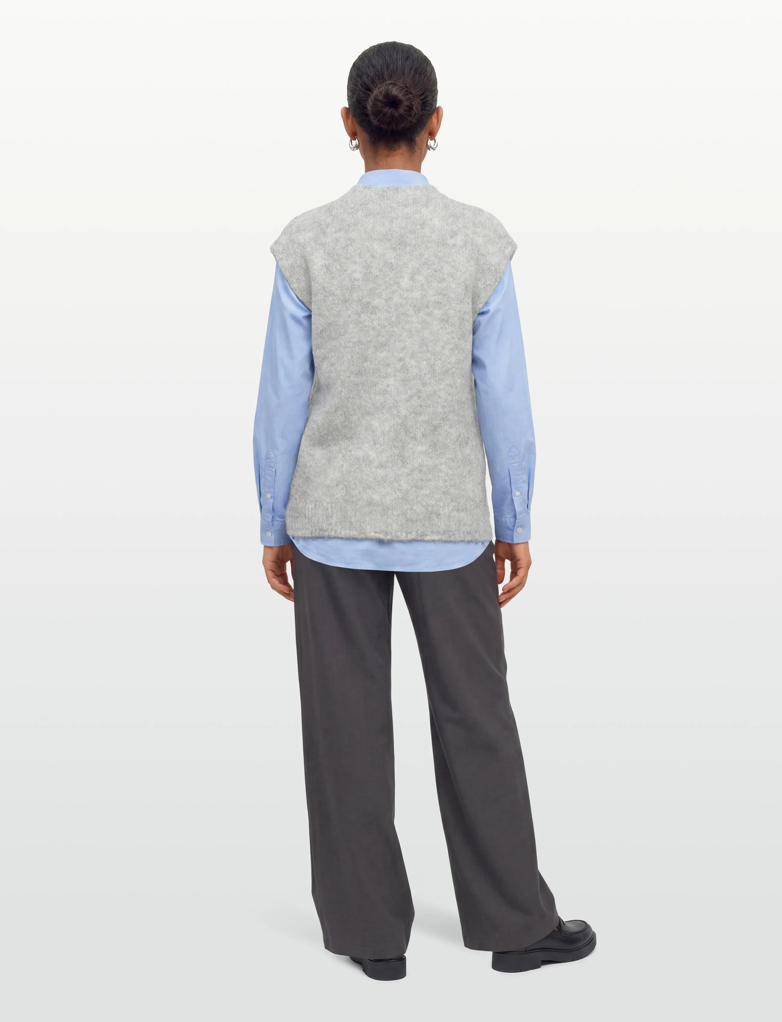 A-View - Patrisia knit vest - strikveste - light grey melange - 4