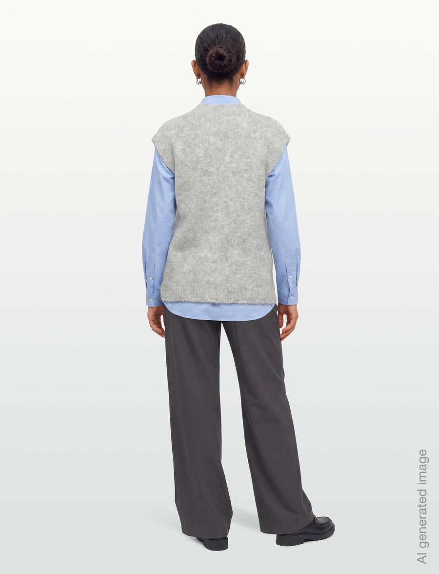 A-View - Patrisia knit vest - strickwesten - light grey melange - 4