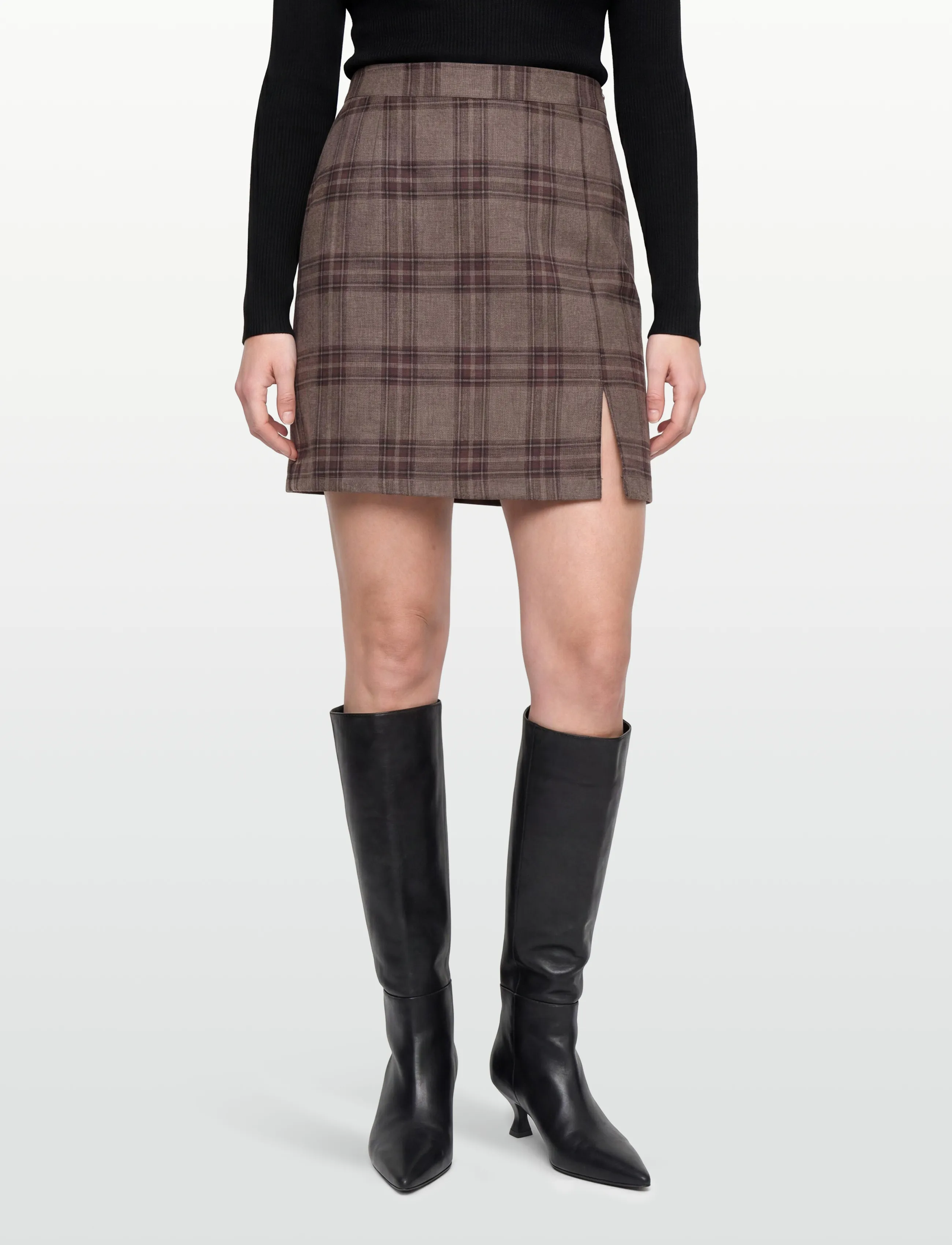 A-View - Annali check skirt - korta kjolar - brown/sand - 3