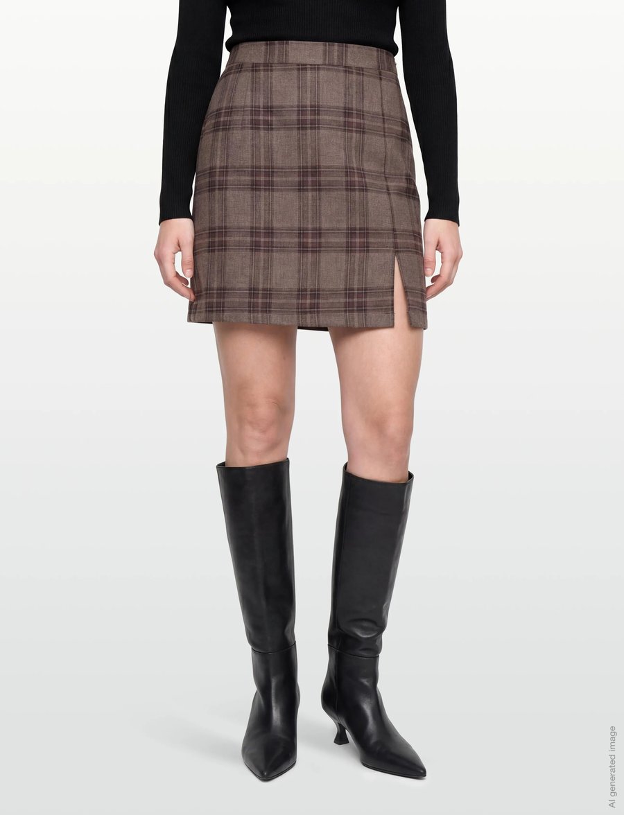 A-View - Annali check skirt - kurze röcke - brown/sand - 3