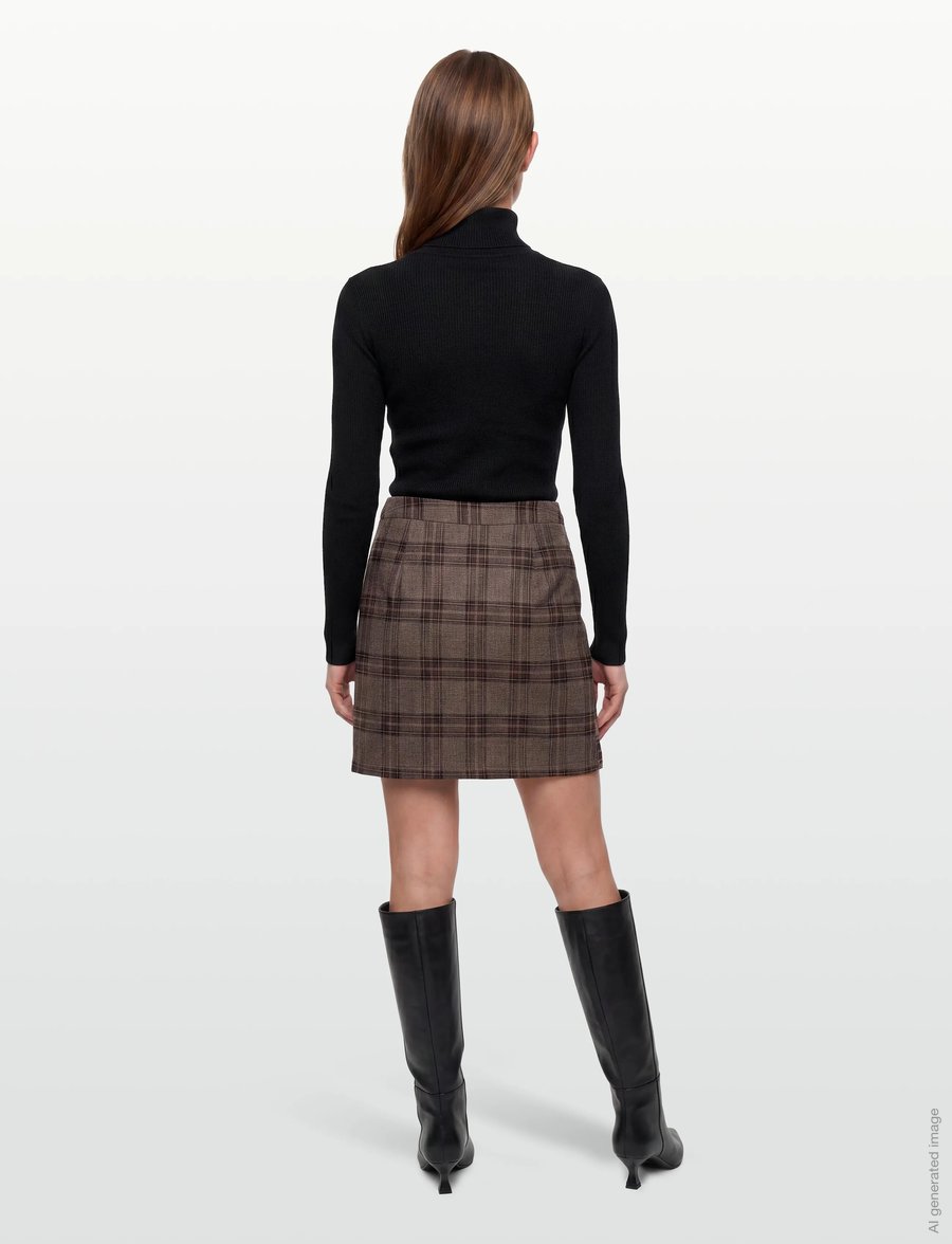A-View - Annali check skirt - kurze röcke - brown/sand - 4