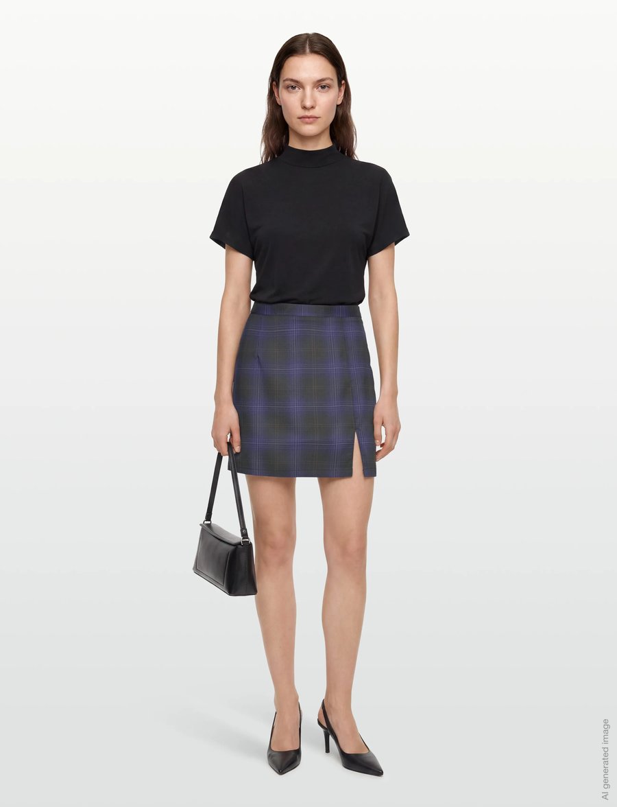A-View - Annali check skirt - kurze röcke - navy - 0